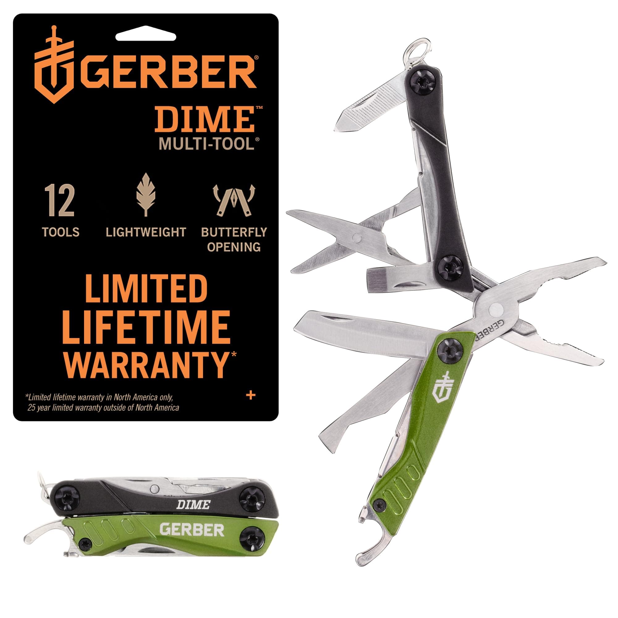 1027828 Dime Mini Multi Tool - Green, 13.97 cm*15.24 cm*1.52 cm