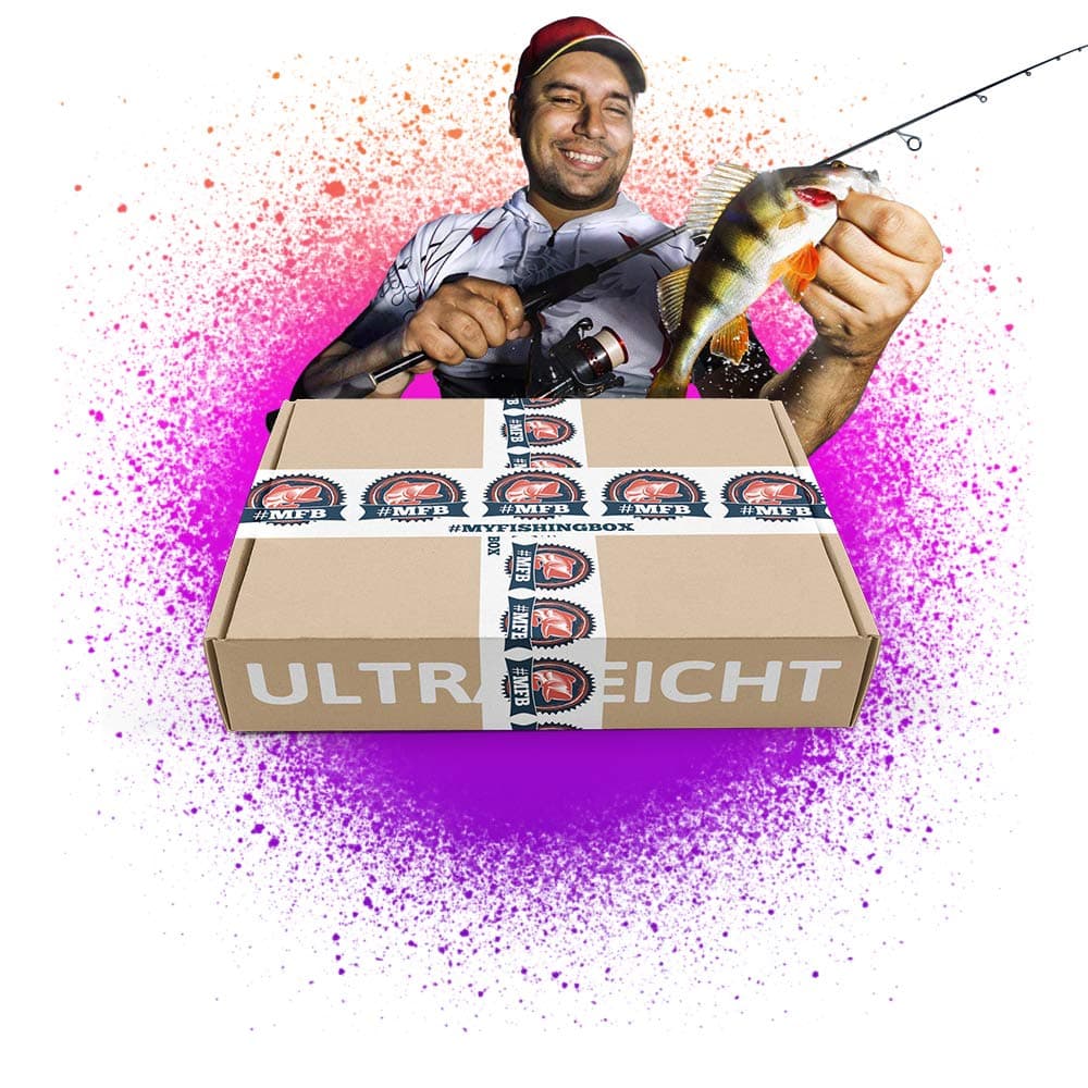 MyFishingBox Ultralight (1g to 8g) – The lure set in a surprise box for testing or as a gift for a fishing enthusiast; includes fishing bait and other things for perch and trout.