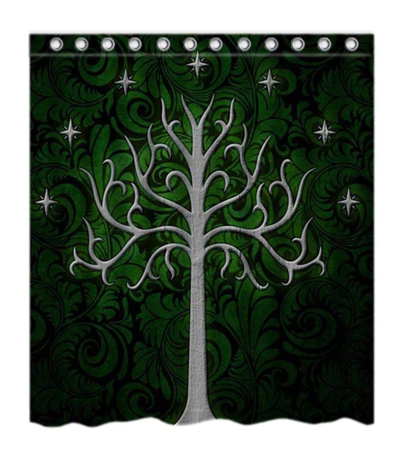 Craig Lifestyle Custom Shower Curtain Stylish Waterproof Polyester Fabric Bathroom (White Tree, 66x72)