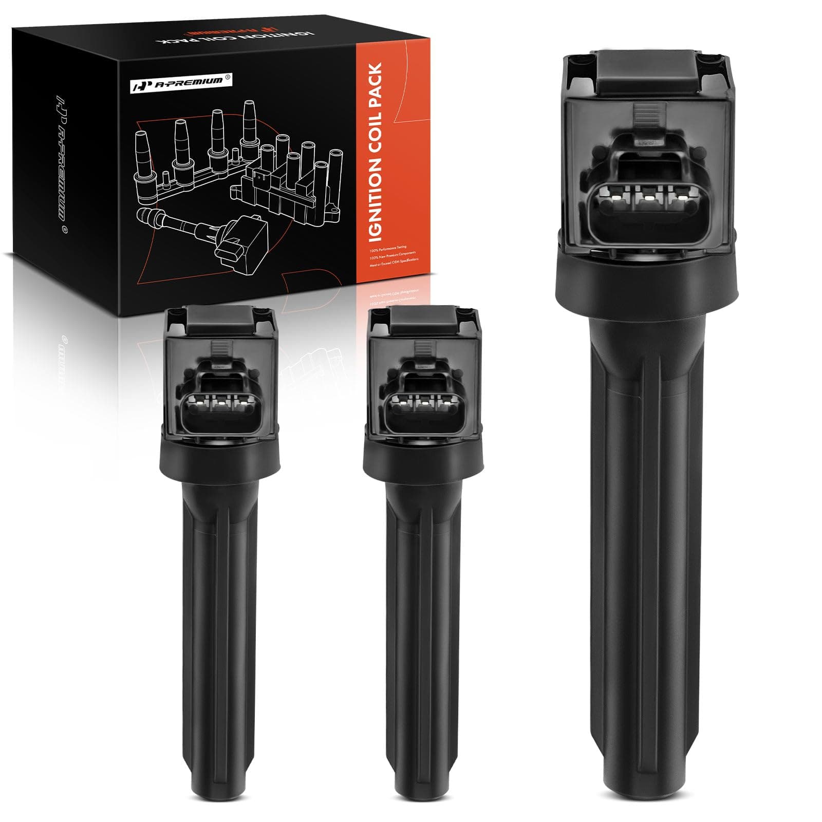 A-Premium 3PCS Ignition Coil Packs Compatible with Mitsubishi Mirage 2014-2015 2017-2024, Mirage G4 2017-2024, L3 1.2L