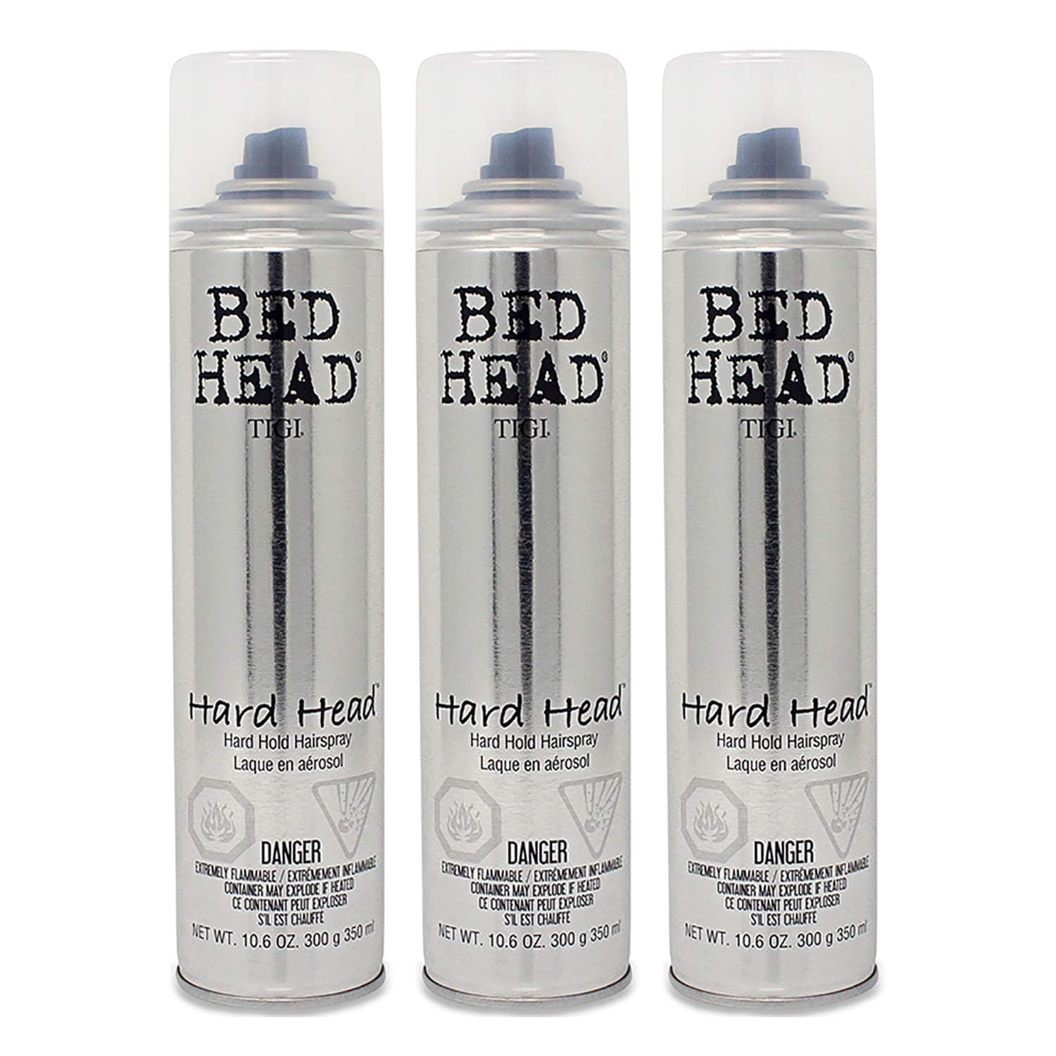 TIGI BED HEAD HARD HEAD HAIR SPRAY 385ML X 3 EXTRA FIRM HOLD HAIRSPRAY + TRACK, 385 ml (Pack of 3)