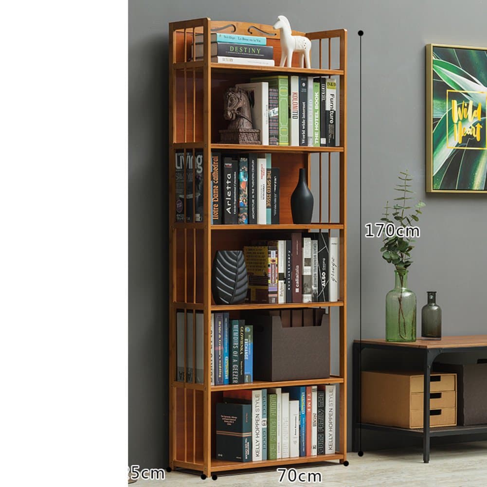 WJXBoos Bookshelf,Simple storage rack simple modern bamboo landed children's students desk bookcase-W 70x25x170cm(28x10x67)