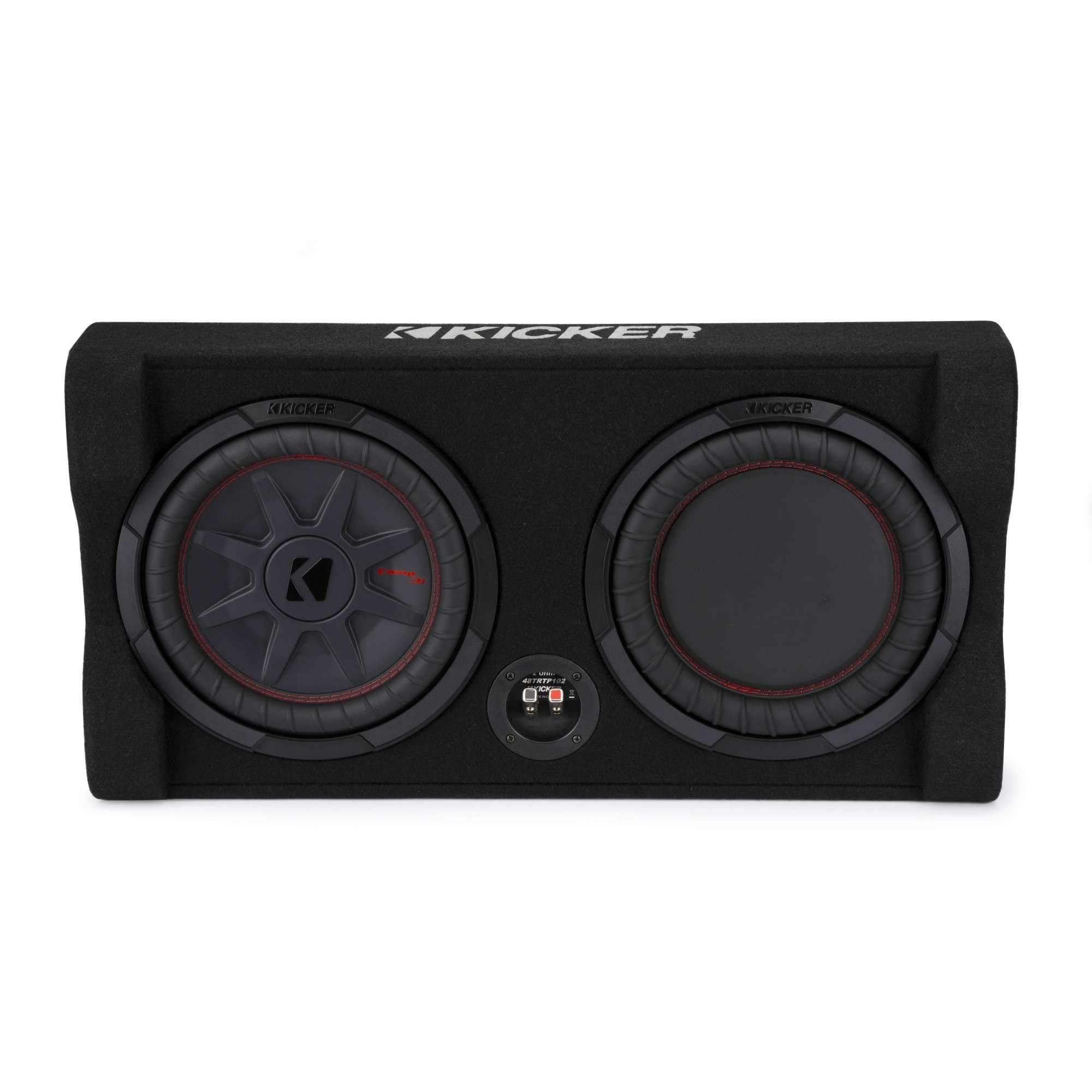 KICKER TRTP 10-inch (25cm) Thin Down Firing Subwoofer and Passive Radiator Enclosure, 2-Ohm, RoHS Compliant