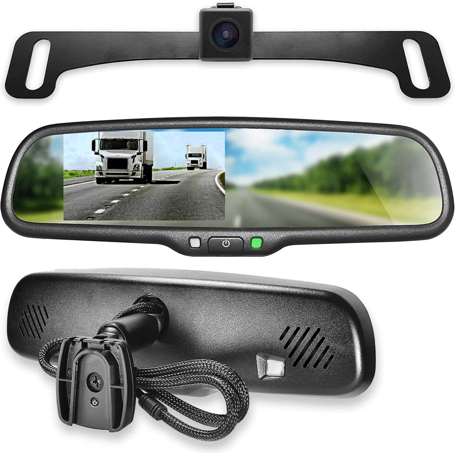 Master Tailgaters OEM Rear View Mirror with 4.3†LCD Screen and Waterproof 170° Backup Camera Kit