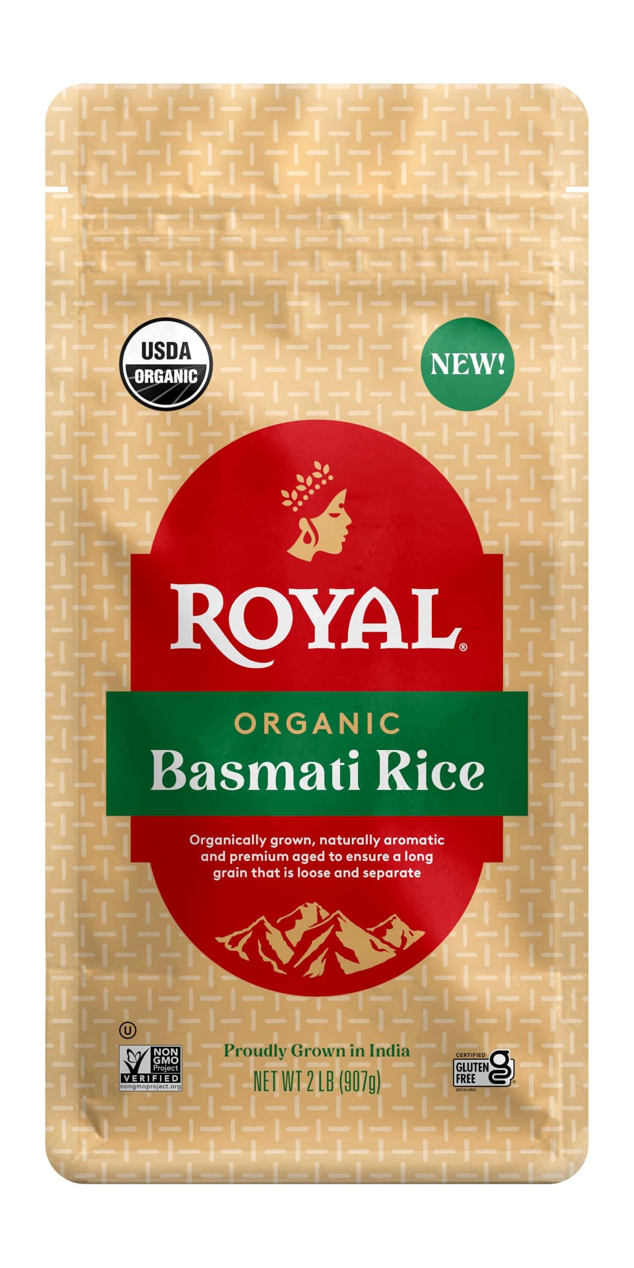 White Basmati Rice - Organic Long Grain Basmati Rice - 2 lb Bag