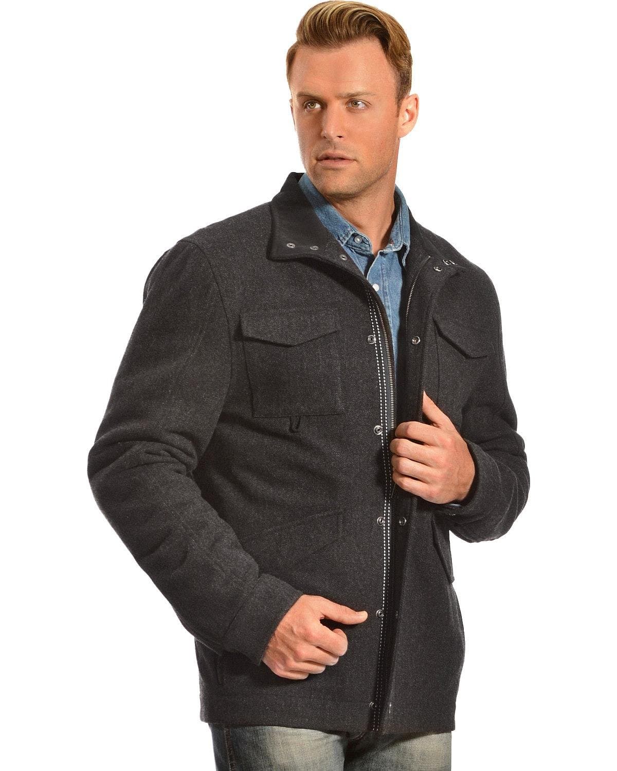 Powder River Outfitters Men's Lyndon Wool Jacket Black X-Large