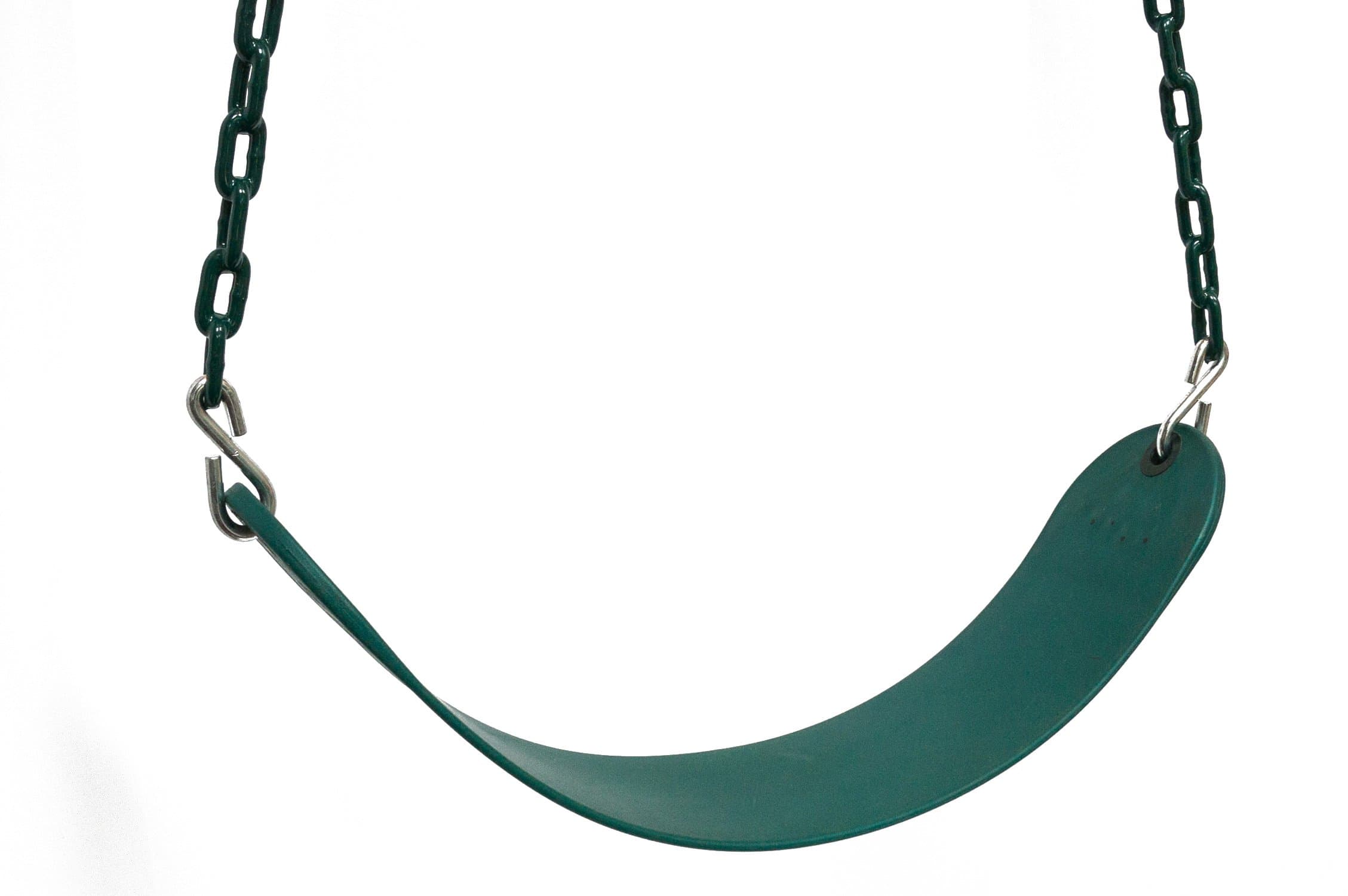 Sling Swing Seat with Plastic Coated Chain and Carabiner - Green