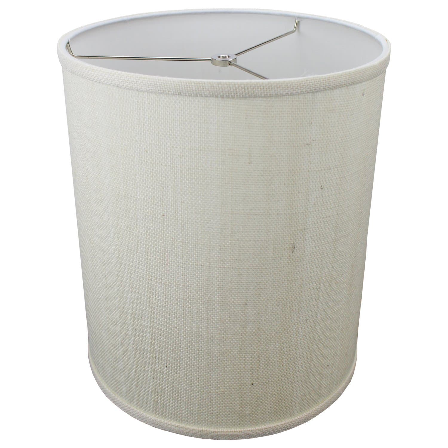 FenchelShades.com 12" Top Diameter x 12" Bottom Diameter 14" Height Cylinder Drum Lampshade USA Made (Burlap Off White)