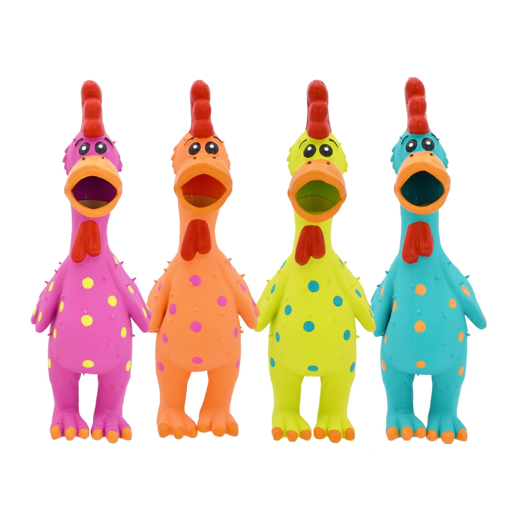 11.5-Inch Latex Polka Dot Globken Chicken Dog Toy