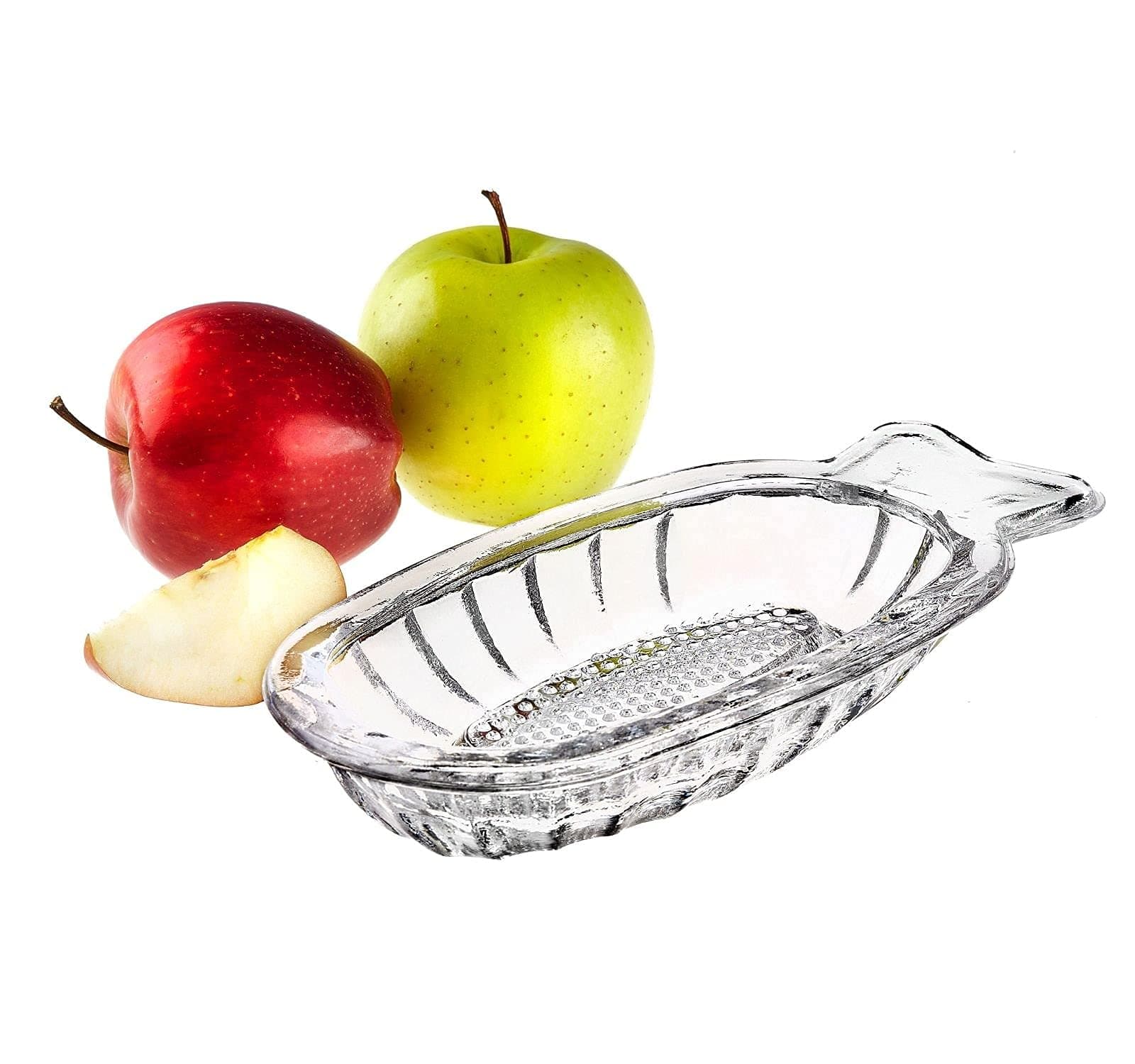 DESTALYA Glass Apple Grater for Baby Food, Crystal Grater for Fruits Vegetables, Healthy Puree Maker, Small Manual Food Processor, Grater Plate, Kitchen Tool