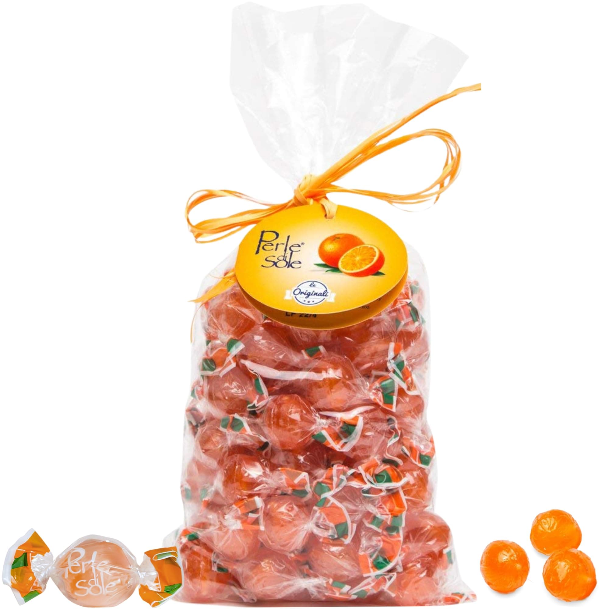 Orange Hard Candy Made in Italy - Italian Hard Candy Individually Wrapped - Sour Citrus Candies - Orange Drops (17.6 oz | 500 g)