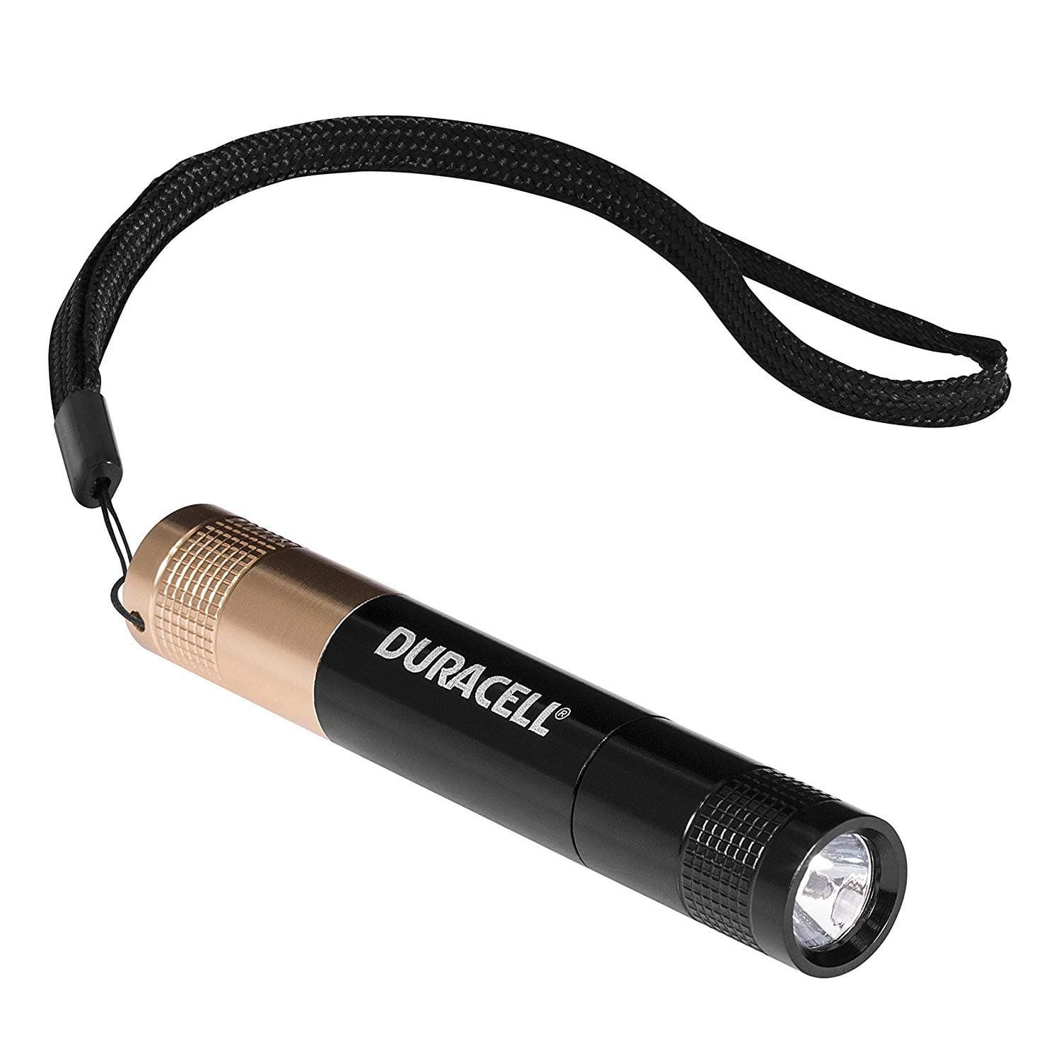Duracell Flashlight, Tough PERSONAL Series Keyring Torch, 20 Lumen LED Light with Lanyard, Black Aluminium Finish, Duracell Batteries Included (Pack of 1) (KEY-3)