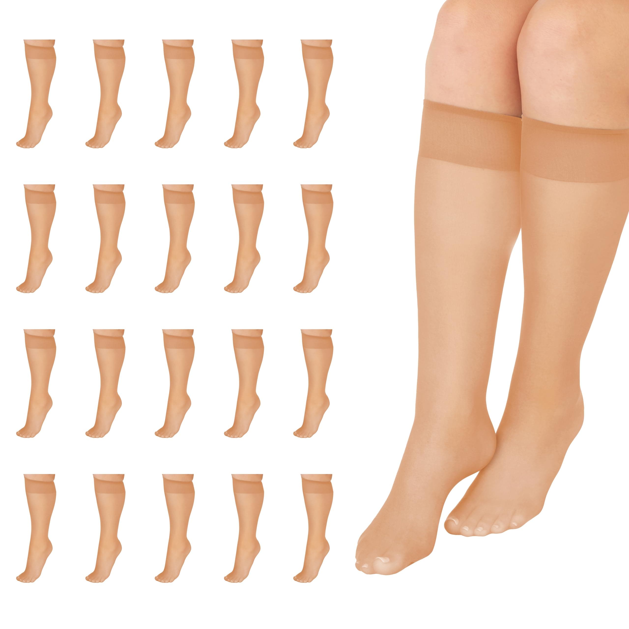 Everyday Knee-Highs, Sheer Toe, 100% Nylon, One Size, Plus Size