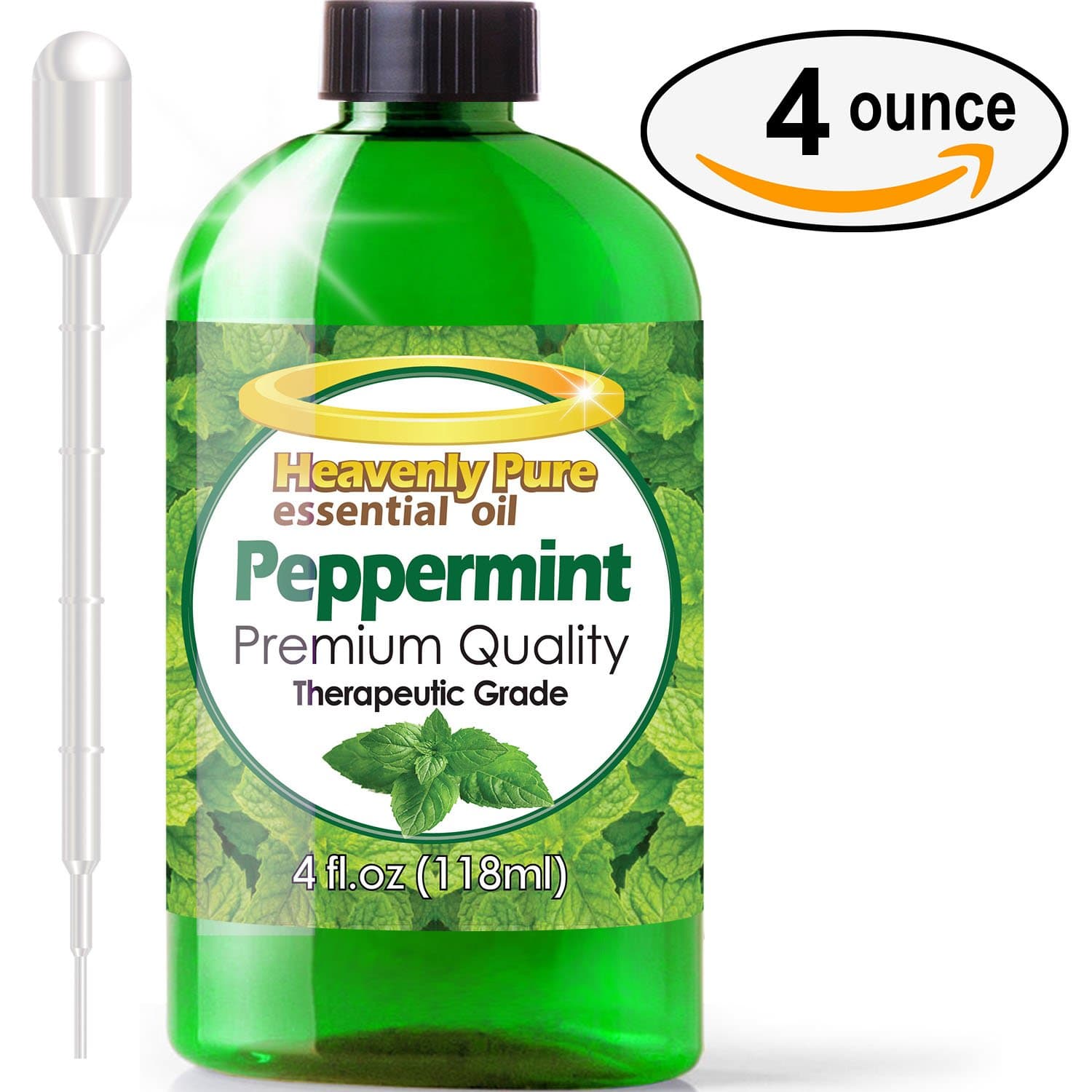 Peppermint Essential Oil (HUGE 4 OZ - 120ml) Eye Dropper Included - 100% Pure & Natural Sweet Peppermint Aroma - Therapeutic Grade - Peppermint Oil is Great for Aromatherapy, Bad Breath, and Muscle Relief
