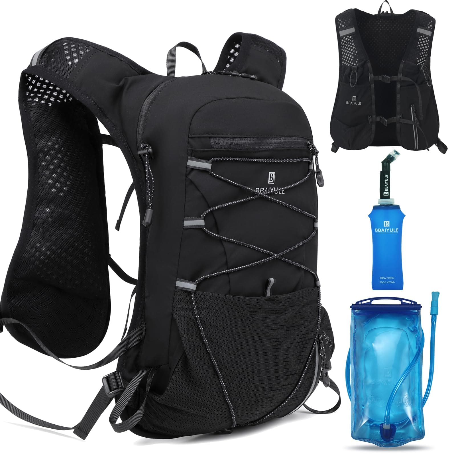 Hydration Running Vest Backpack,Cycling Water Backpack ,Biking Hydration Vest for Marathon Trail Running Hiking Biking Climbing