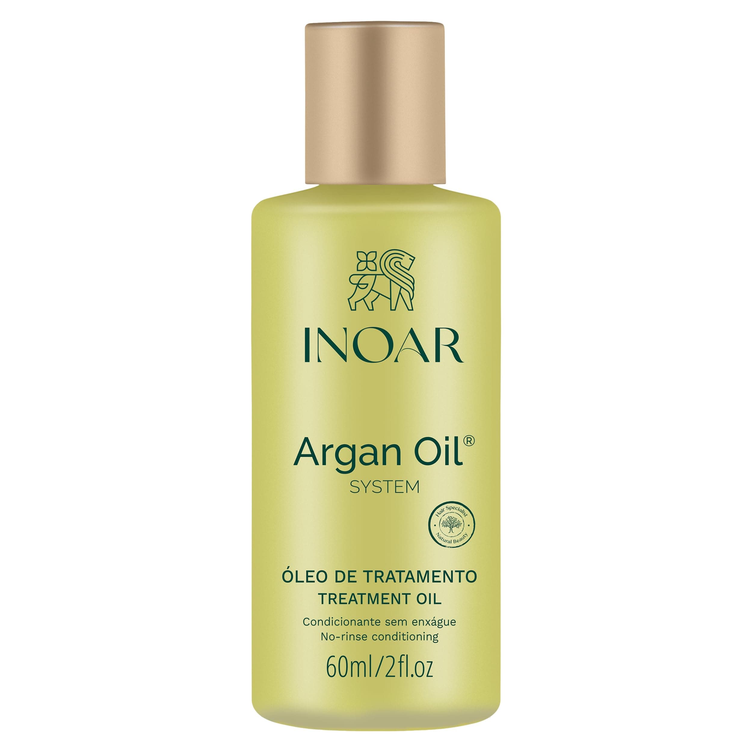 Inoar Argan Oil Hydrating Treatment Oil with Smoothing & Thermal Protection for Hair, Vegan & Cruelty-Free, 2 Fl Oz
