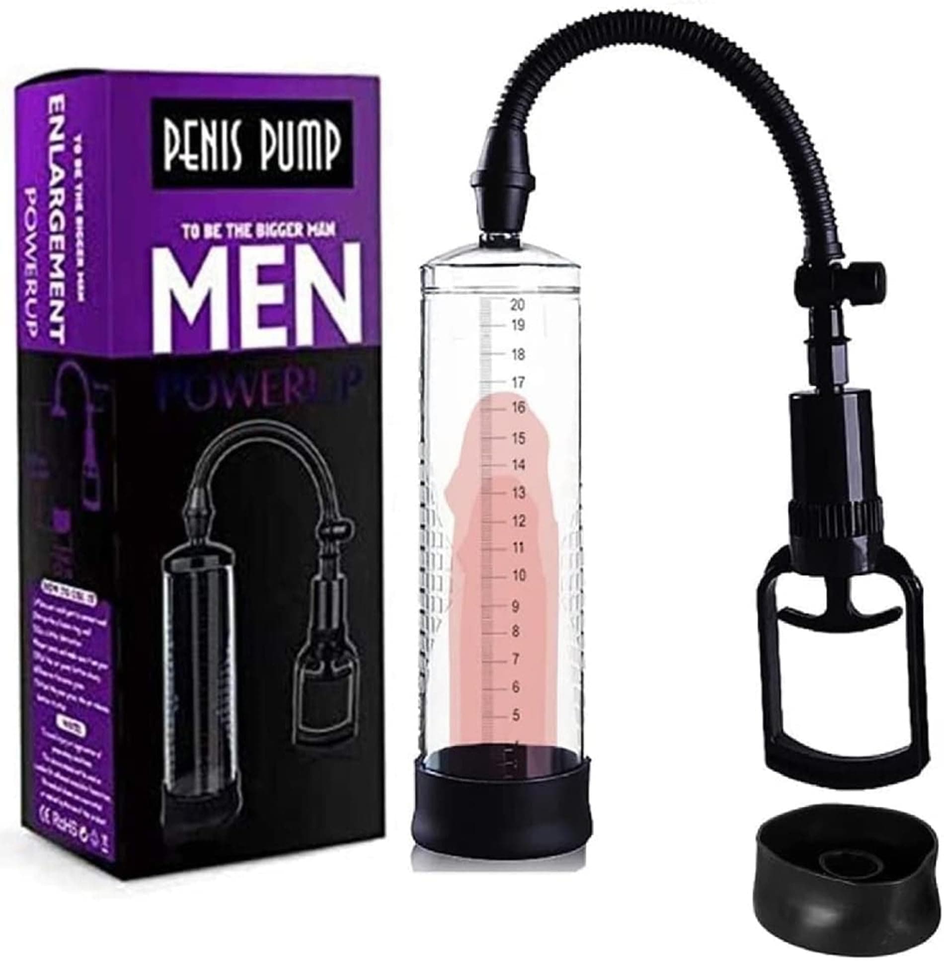 Men-s Growth Pump with Strong Suction Mens Vacuum Pump with ED Screen Powerful Electric Vacuum Pump Inch Adjustable M-ens Underwear Set Training Tools to Be a Bigger Men ABS9482