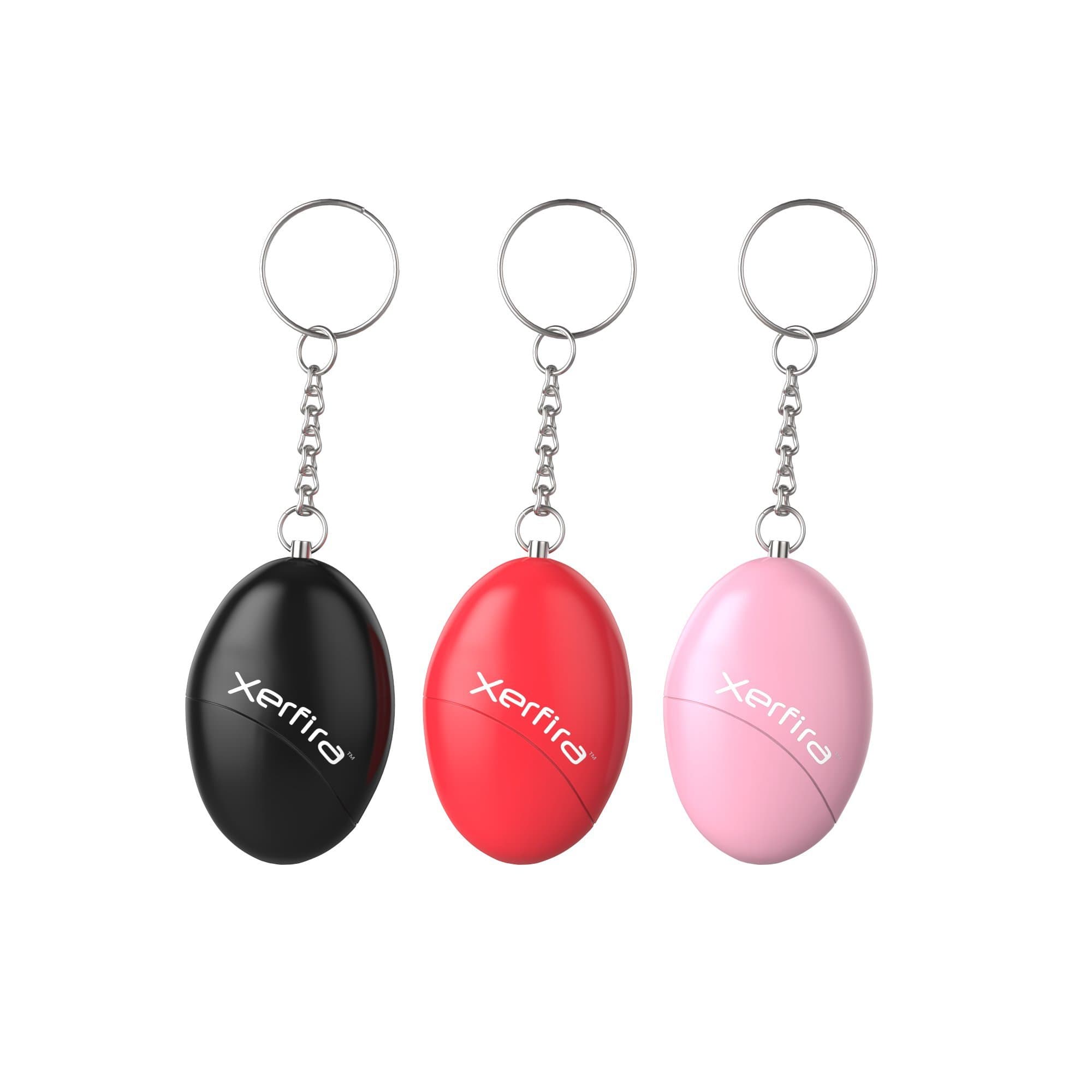 Xerfira Personal Alarm, Panic Alarm, Emergency Security Alarm, Pocket Alarm, Keychain with 130db Alarm, Siren, Self-Protection for Woman and Children, Alarm Keychain, Set of 3, Black, Red, Pink, Safety for the Family (View amazon detail page)