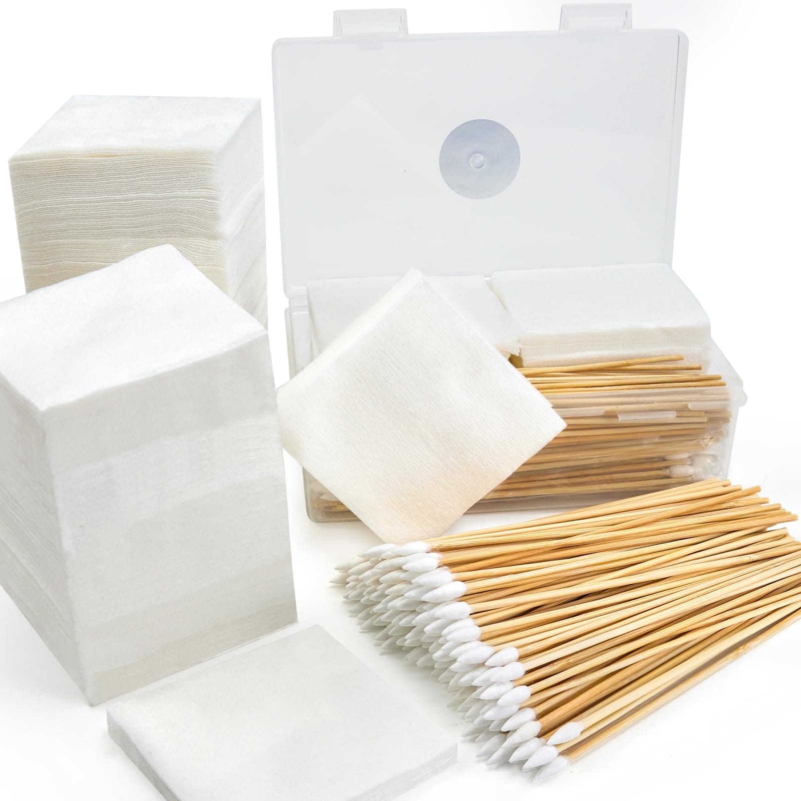 PINGMIC Gun Cleaning Supplies - Gun Cleaning Patches and Long Cotton Swabs Set, 6" Cotton Swabs, Lint Free Cloth Fit Most Caliber Firearms