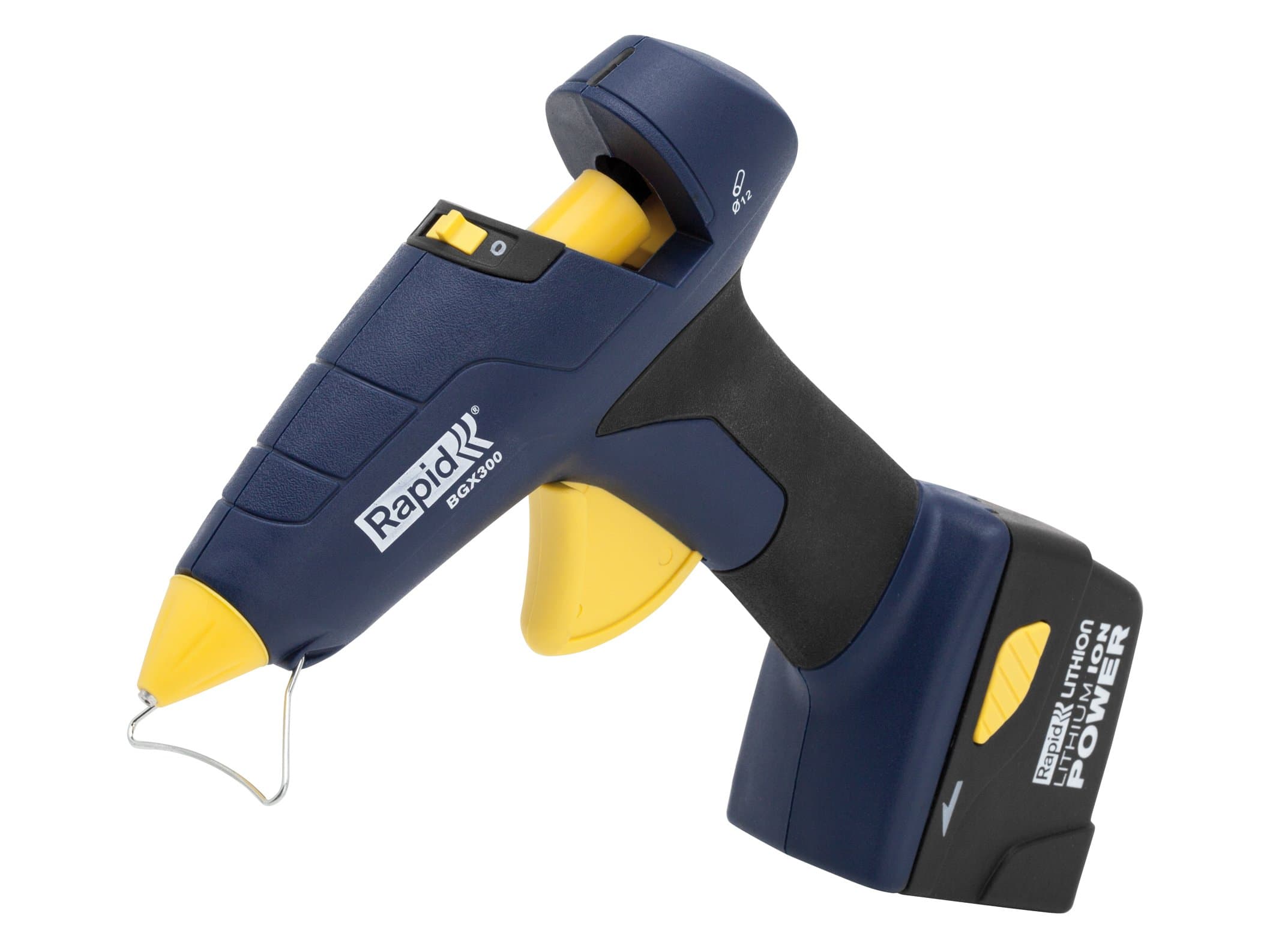 RAPID BGX300 Li-Ion Cordless Glue Gun, 30W, with Detachable Cord and Li-Ion Battery, for 12mm Glue Sticks (Free 6 Transparent Glue Sticks)