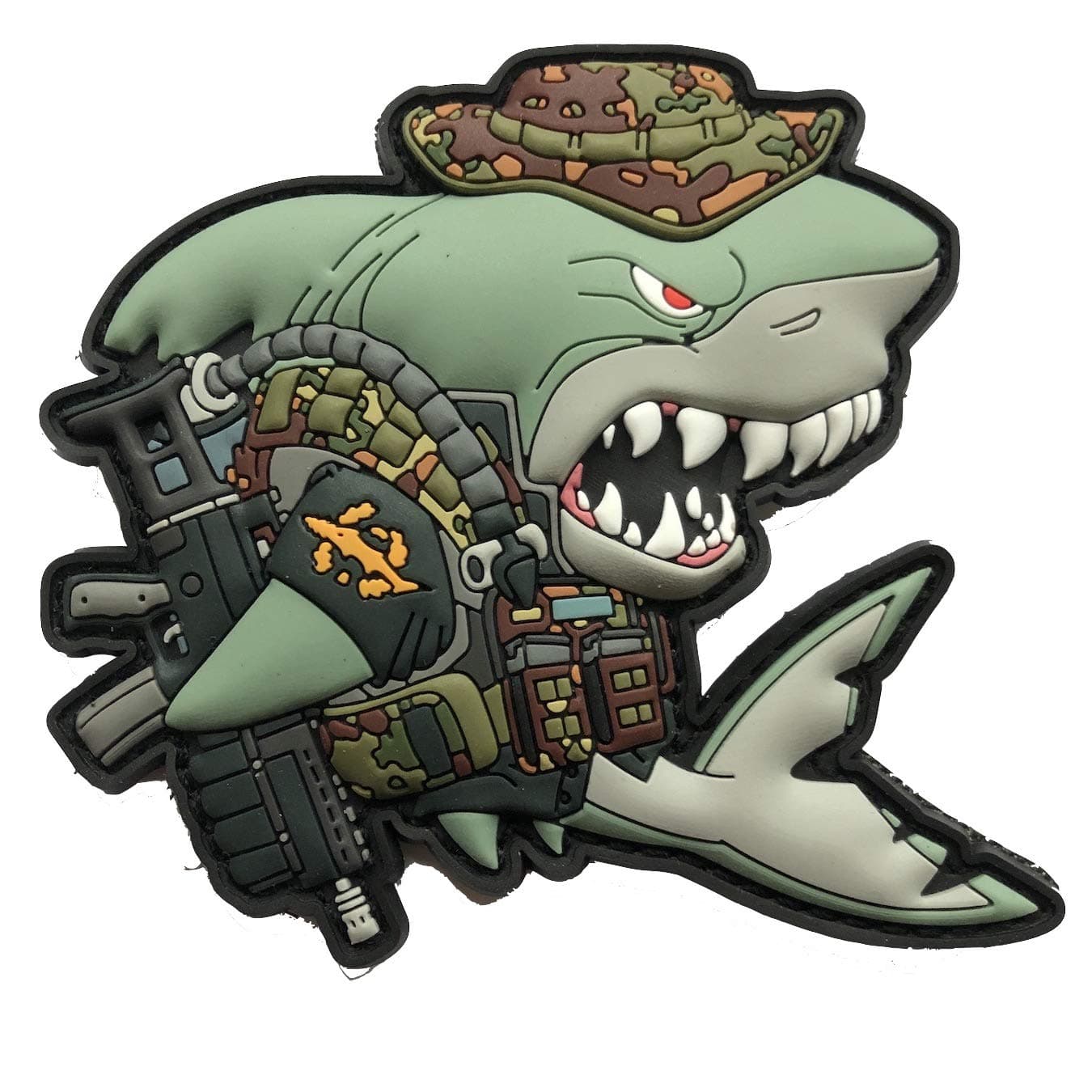 Patchlab Combat Diver SharkProject Shark Rescue Charity PVC Morale Patch 3.3 inch for Shark Lovers, Service Members, Animal Supporters and Ocean Supporters