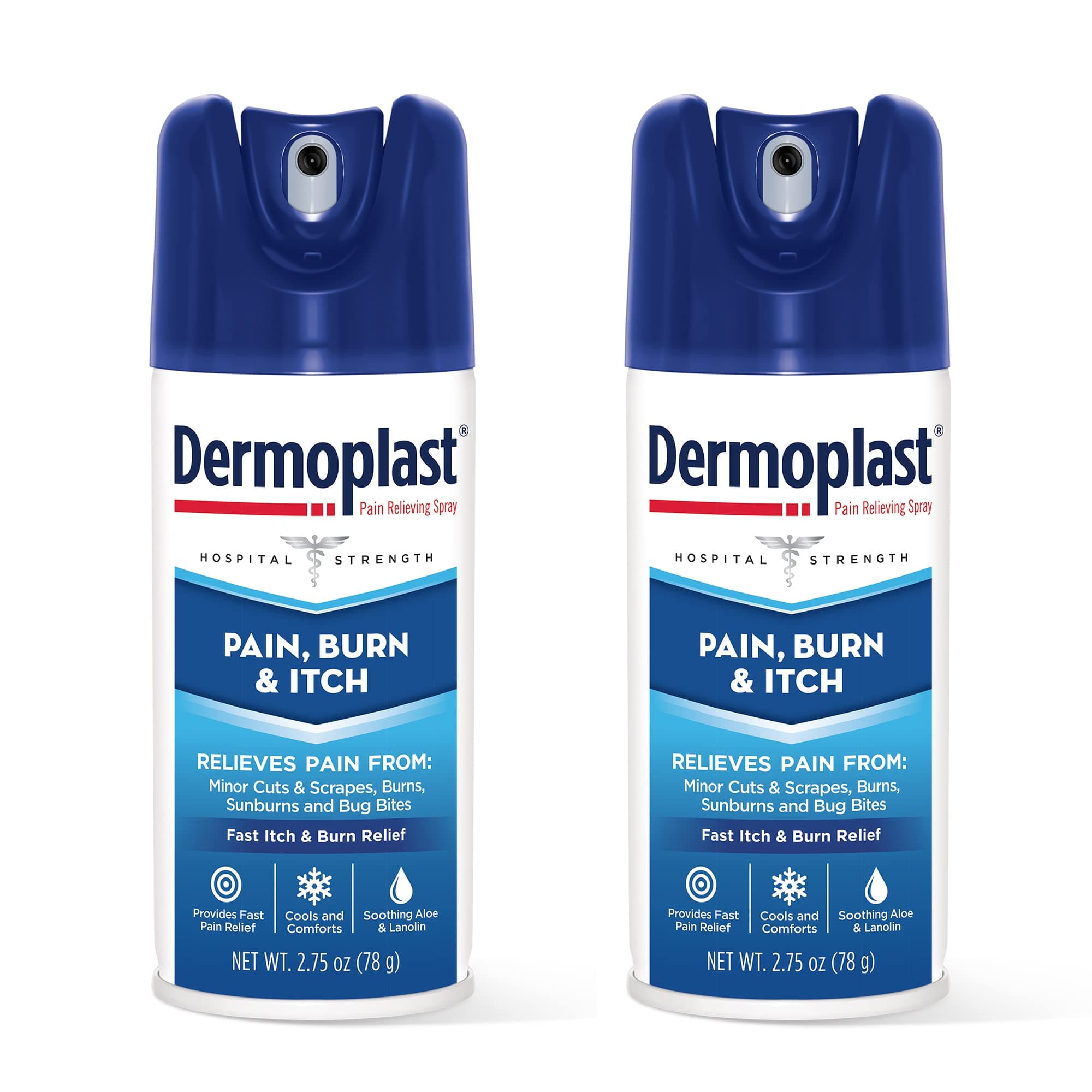 Pain, Burn & Itch Spray, Pain Relief Spray for Minor Cuts, Burns and Bug Bites, 2.75 oz (Pack of 2)