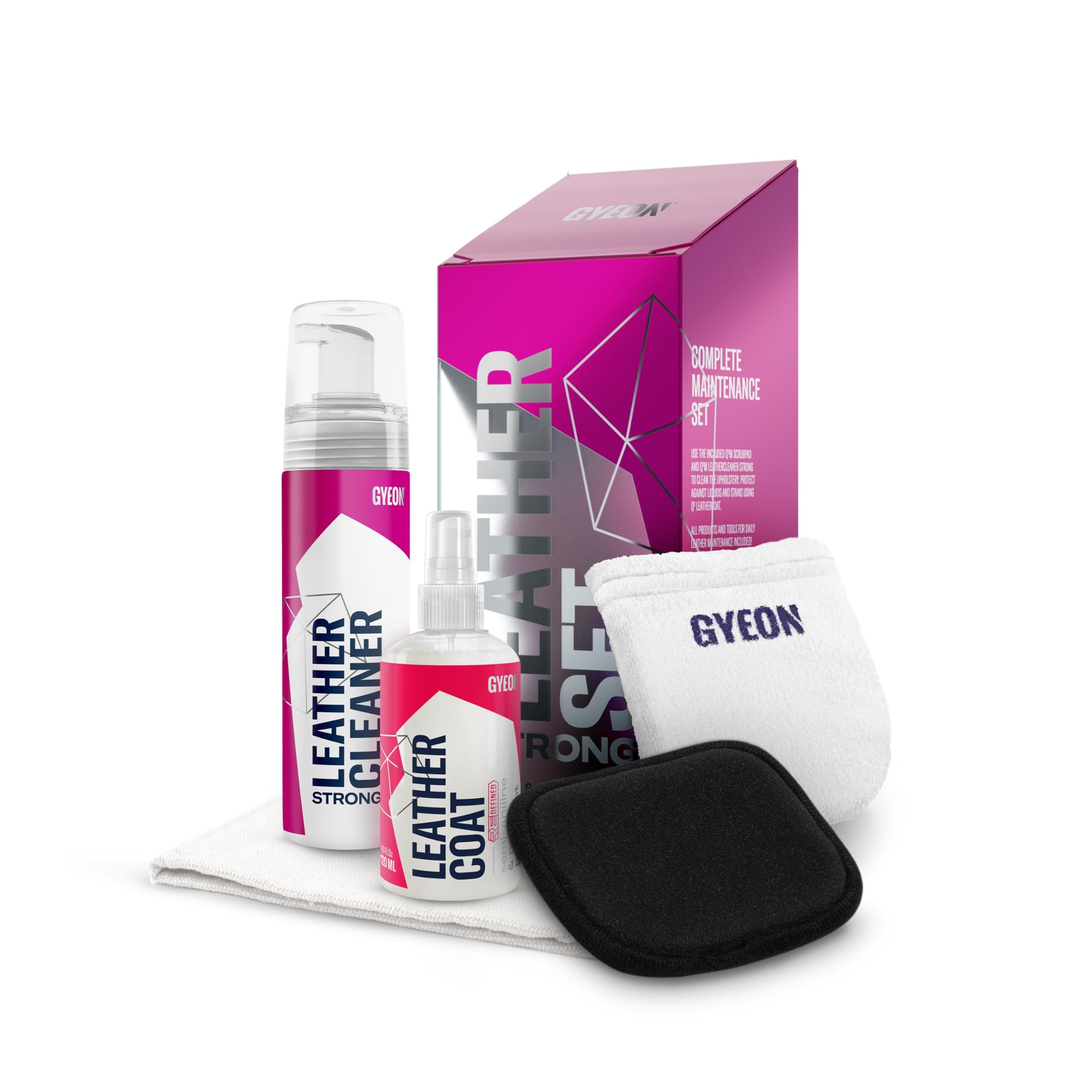 Leather Set Strong All‑in‑One Car Leather Cleaner and Ceramic Coat Kit for Interior Protection Deep Clean Oil Removal Matte Finish Hydrophobic UV Resistant