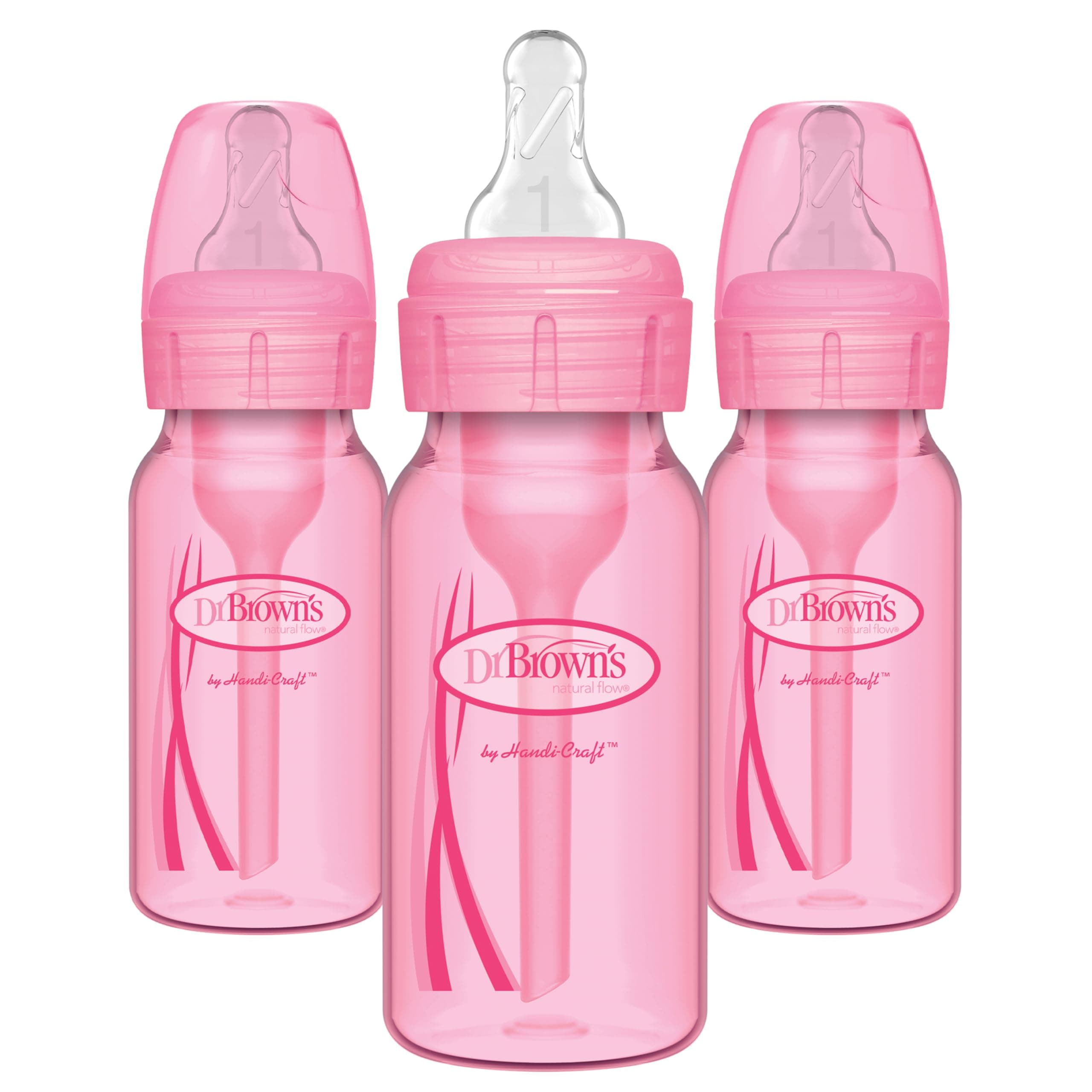Dr. Brown's Options Baby Bottles, 4 Ounce, Pink, 3 Count