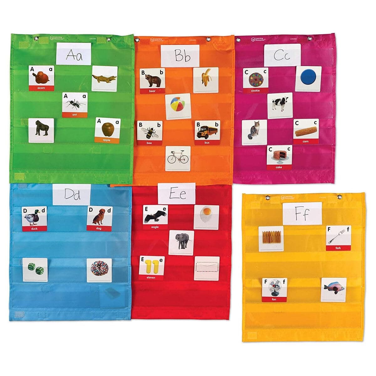 Learning Resources Magnetic Pocket Chart Squares, Set of 6 - Organization Center Pocket Chart for Classroom, Charts for Classroom, Magnetic Sentence Strip Pockets for Teachers