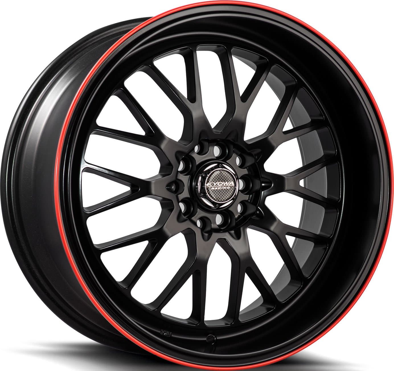 628 Evolve Flat Black and Red Stripe Wheel with Painted Finish (19x8.5"/5x114.3mm)