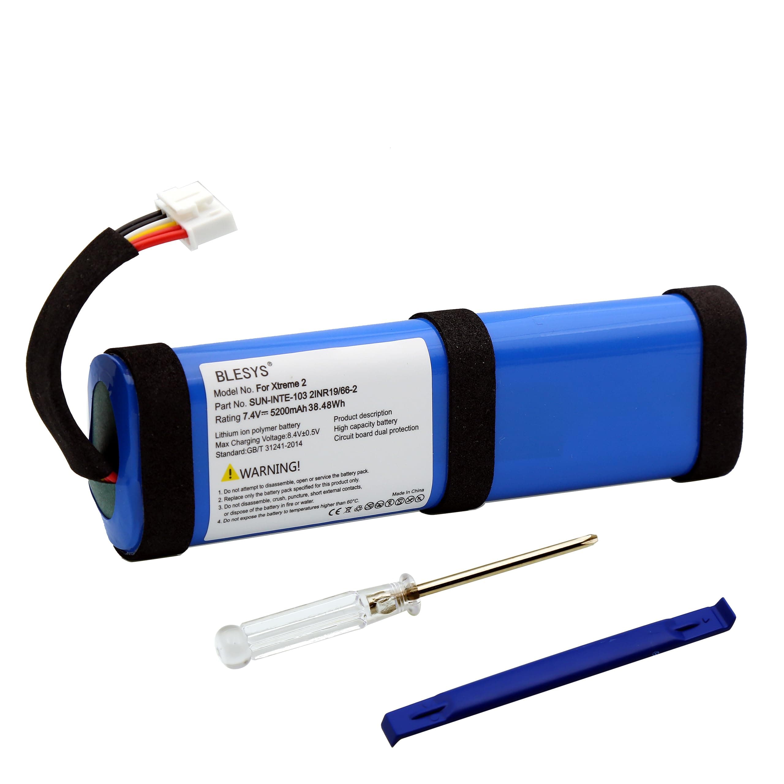 BLESYS Battery for JBL Xtreme 2, 7.4V 5200mAh Li-ion SUN-INTE-103 21NR19/66-2 ID1019 Battery for JBL Xtreme 2nd Generation Bluetooth Speaker