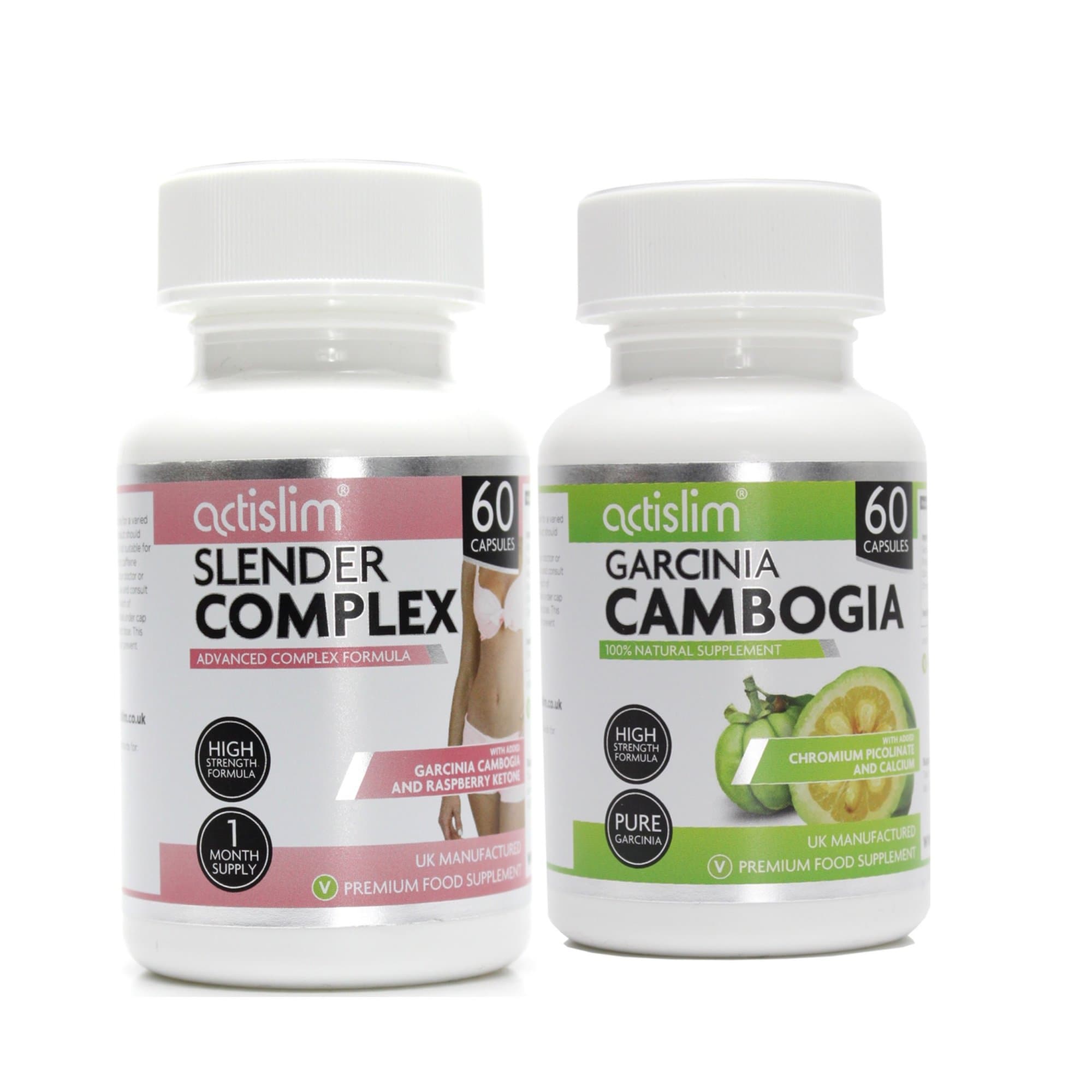 New Actislim Slender Complex and Actislim Garcinia Cambogia Dual Pack, The Perfect Weight Loss Supplement for Women, 60 Capsules - 1 Month Supply, 100% Suitable for Vegetarians
