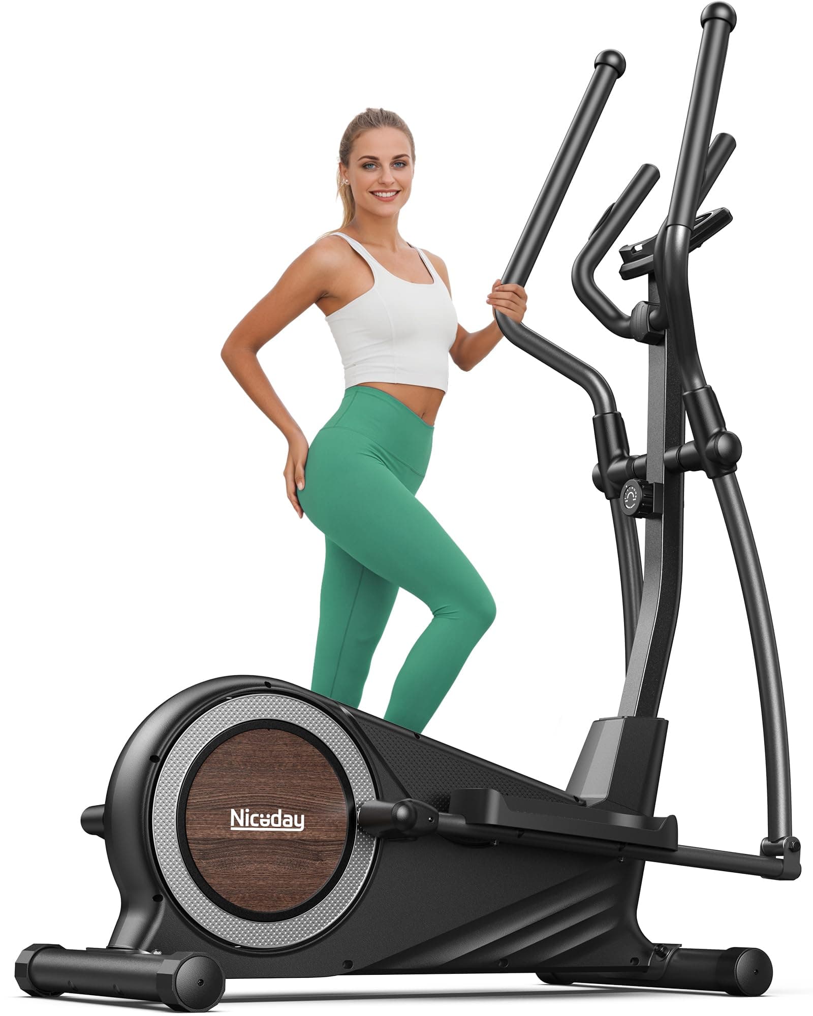 Niceday Elliptical Exercise Machine, Elliptical Machine for Home, Magnetic Elliptical Trainer with 15.5IN-19IN Stride, 16 Resistance Levels, 400LBS Loading Capacity, Support Kinomap APP