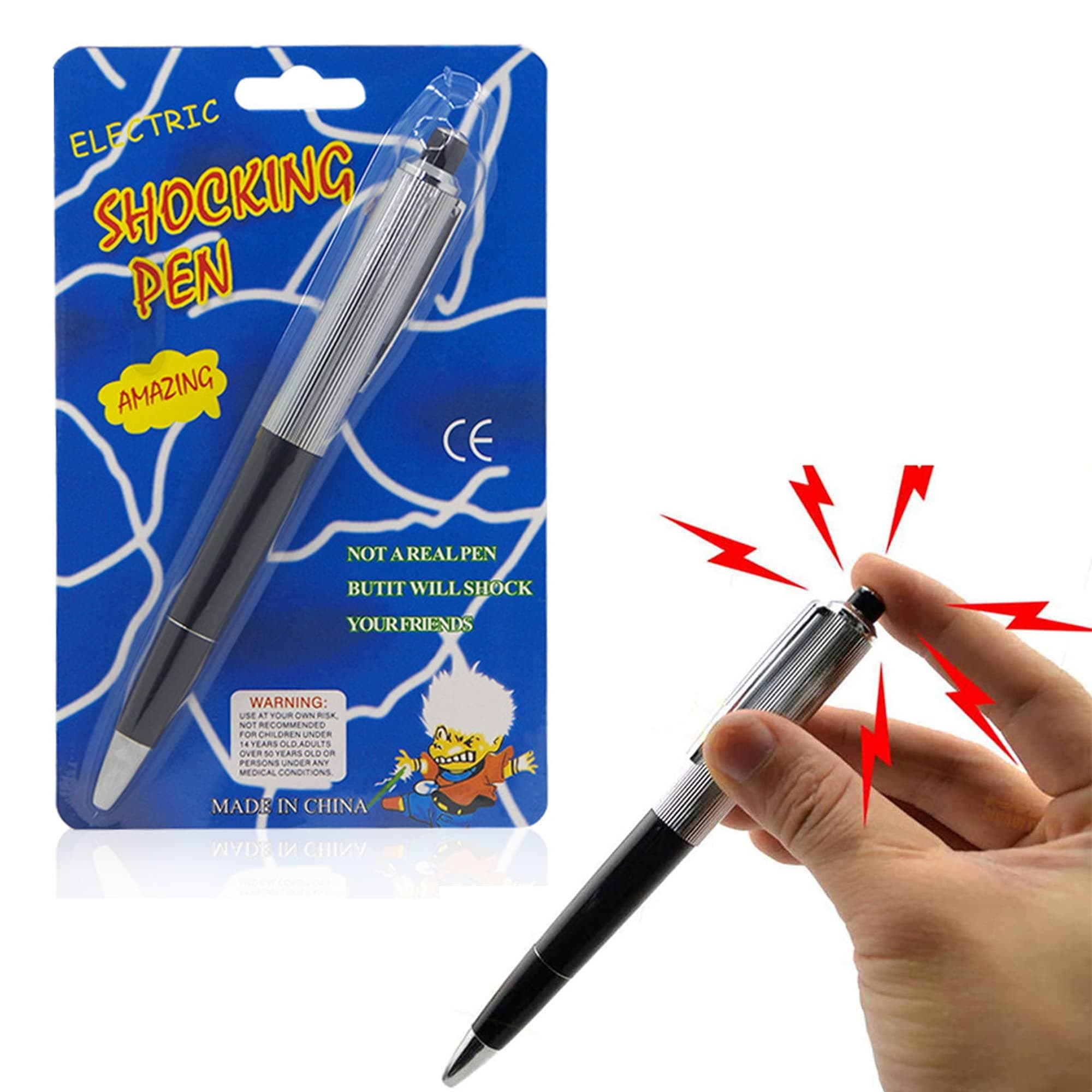 WYFCR Electric Shock Pen, Writing Black Plastic Ballpoint Shocking Pens Ball Prank Joke Trick Toys Funny Gadget Prank Toy for School Students, Shock Pen Outdoor Toys
