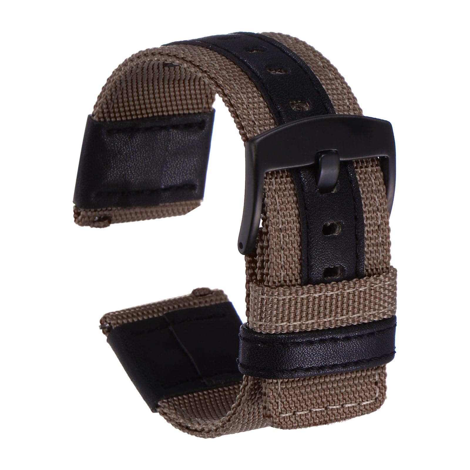 HARFINGTON Nylon Watch Band Quick Release Canvas Watch Strap with Black Stainless Steel Buckle for Men Women
