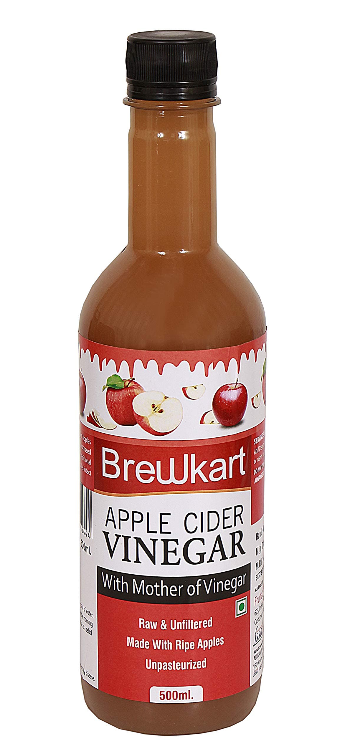 Apple Cider Vinegar with Mother 500ml | Raw, Unfiltered & Unpasteurized | Natural Health & Wellness Support