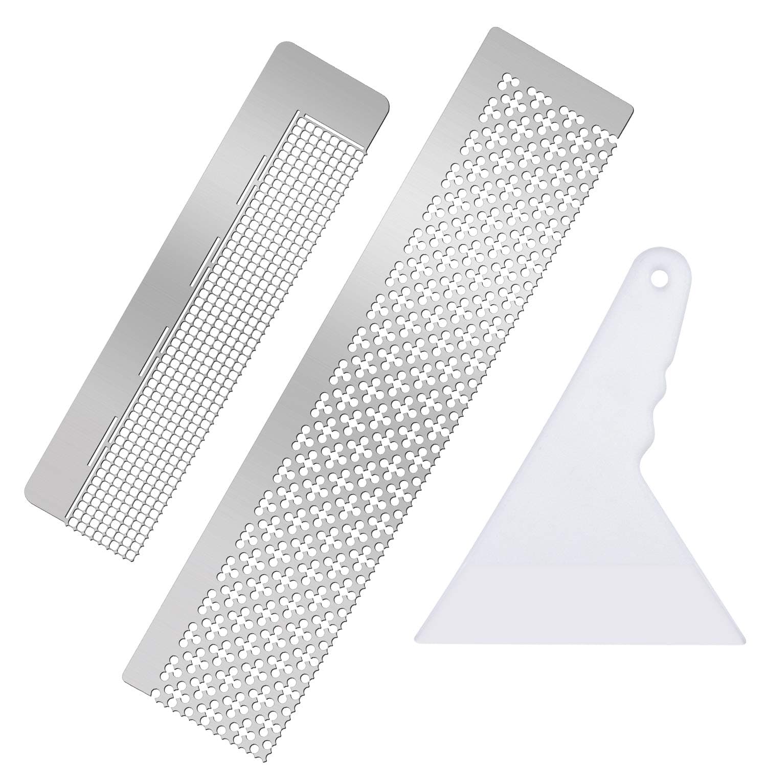 Meetory 2 Pieces 5D Diamond Painting Tool Ruler and 1 Diamond Painting Fix Tools, DIY Drawing Ruler with 699 Blank Grids and 400 Blank Grids for Round Full Drill & Partial Drills for Adults & Kids