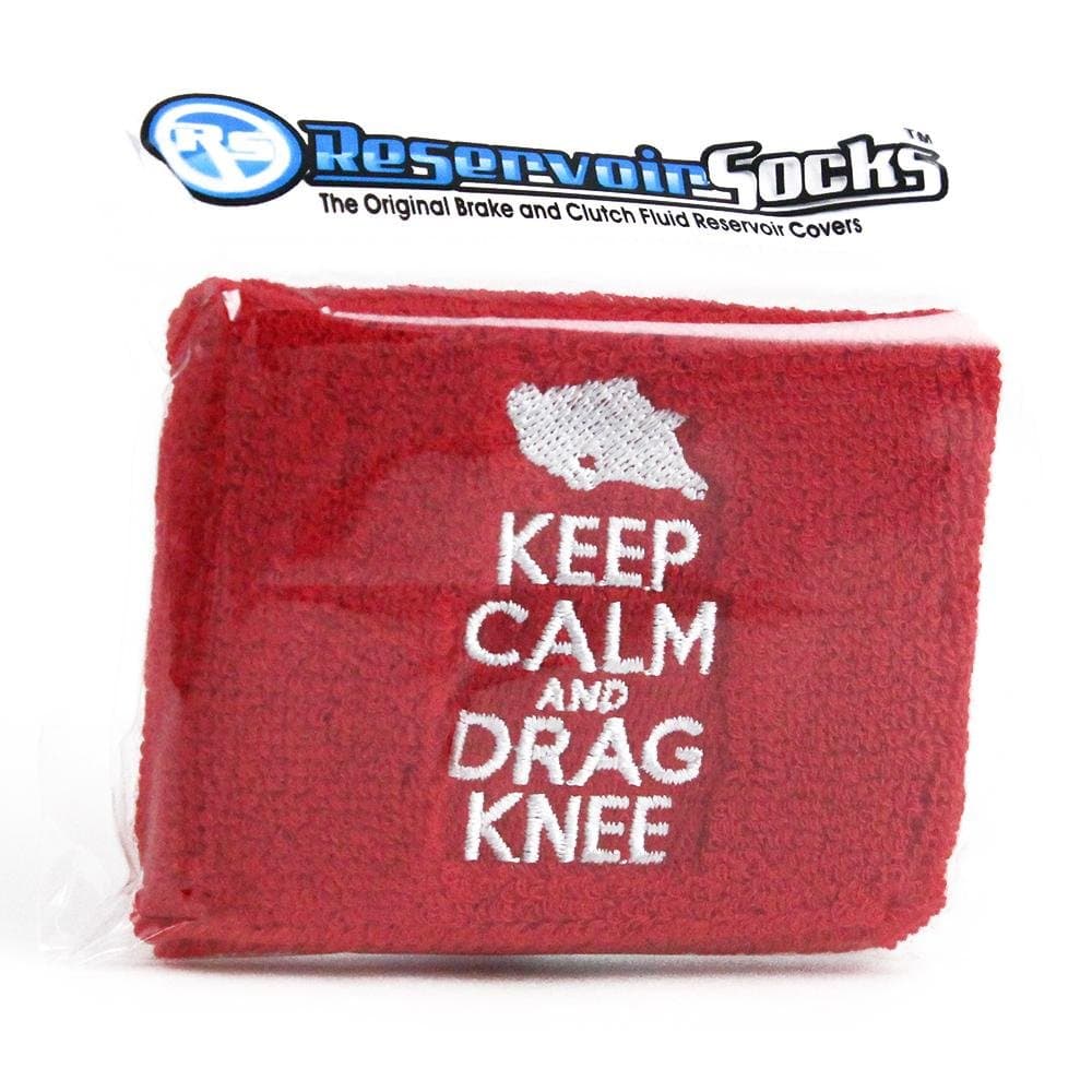 RezSox Keep Calm Drag Knee Brake Reservoir Covers by ReservoirSocks for Motorcycles, Sportbikes