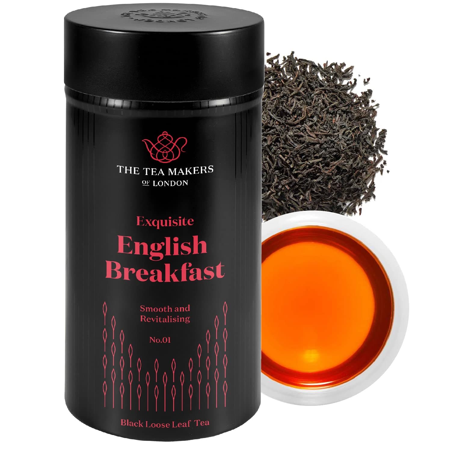 English Breakfast Tea Loose Leaf - Sri Lankan Ceylon Tea Leaves with Full-Bodied Briskness & Warm, Toasted Caramel Notes - Easy to Brew Black Tea by The Tea Makers of London 125g