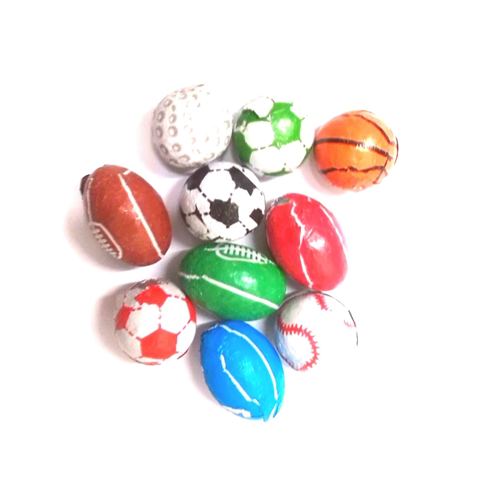 10 x Milk Chocolate Sports Balls - Individually Foil Wrapped