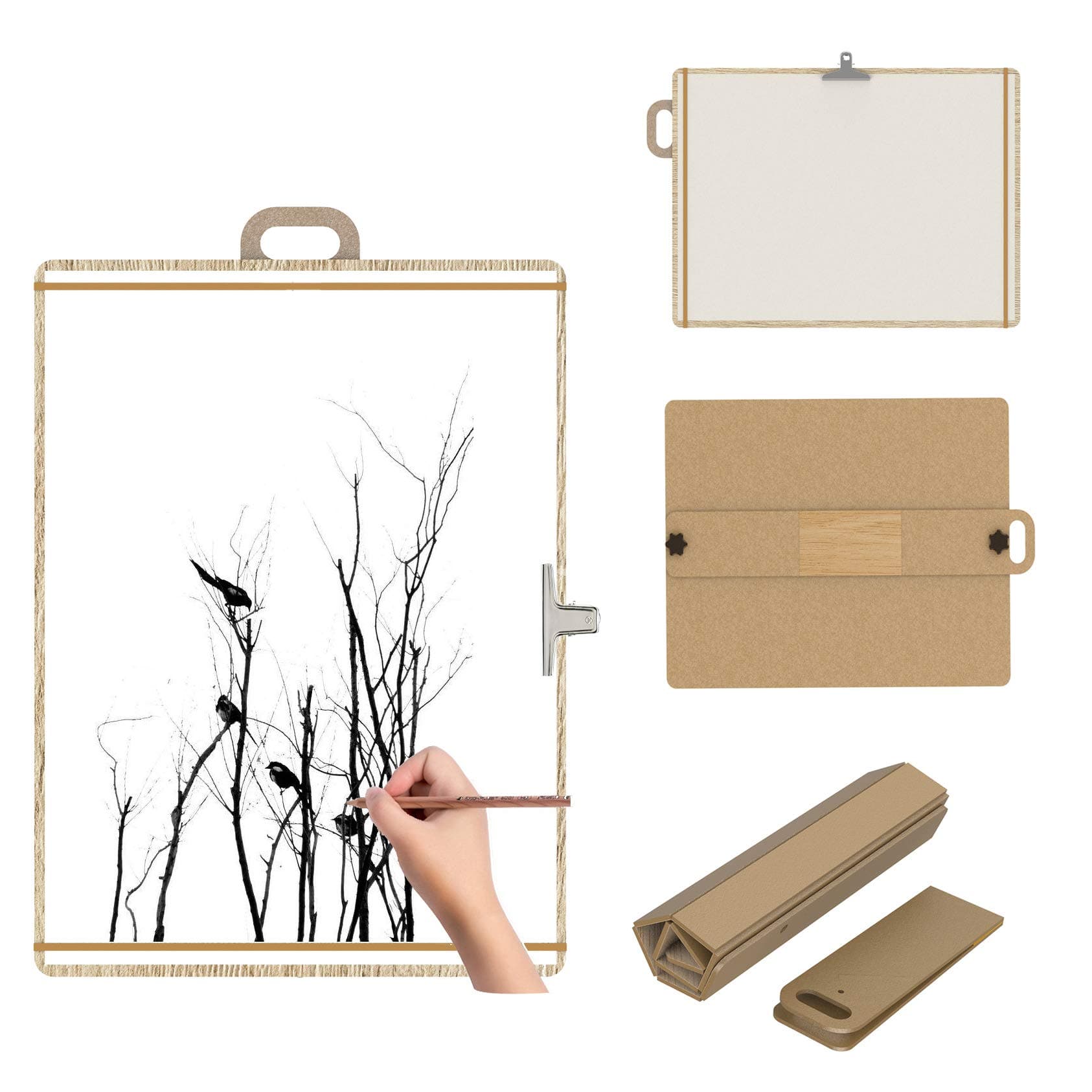 Syrace Artist Sketch Tote Board Drawing Sketching Board (Brown)