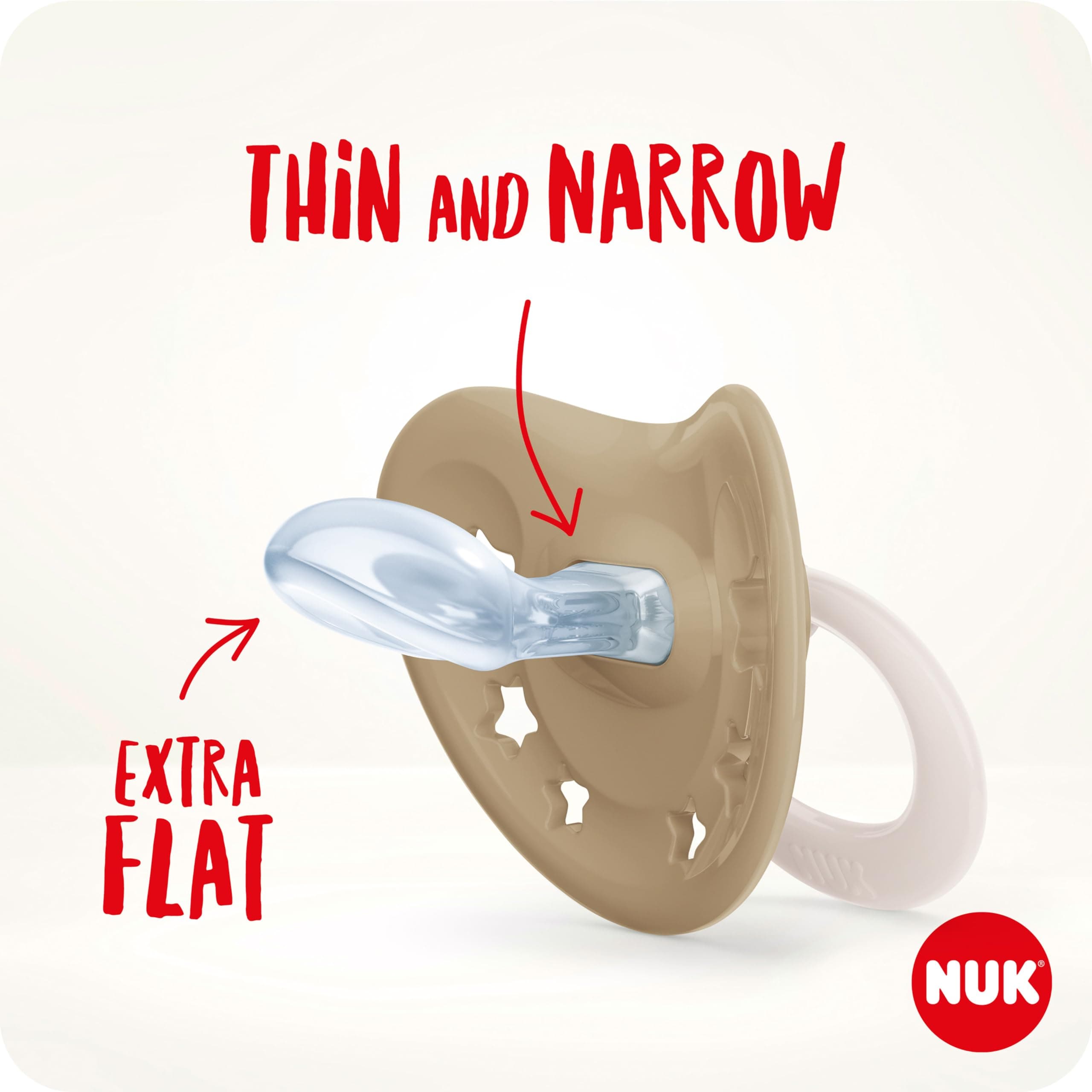 NUK Signature Baby Dummy | 18-36 Months | Soothes 95% of Babies | Heart-Shaped BPA-Free Silicone Soothers | Includes Case | Pink Hearts | 2 Count