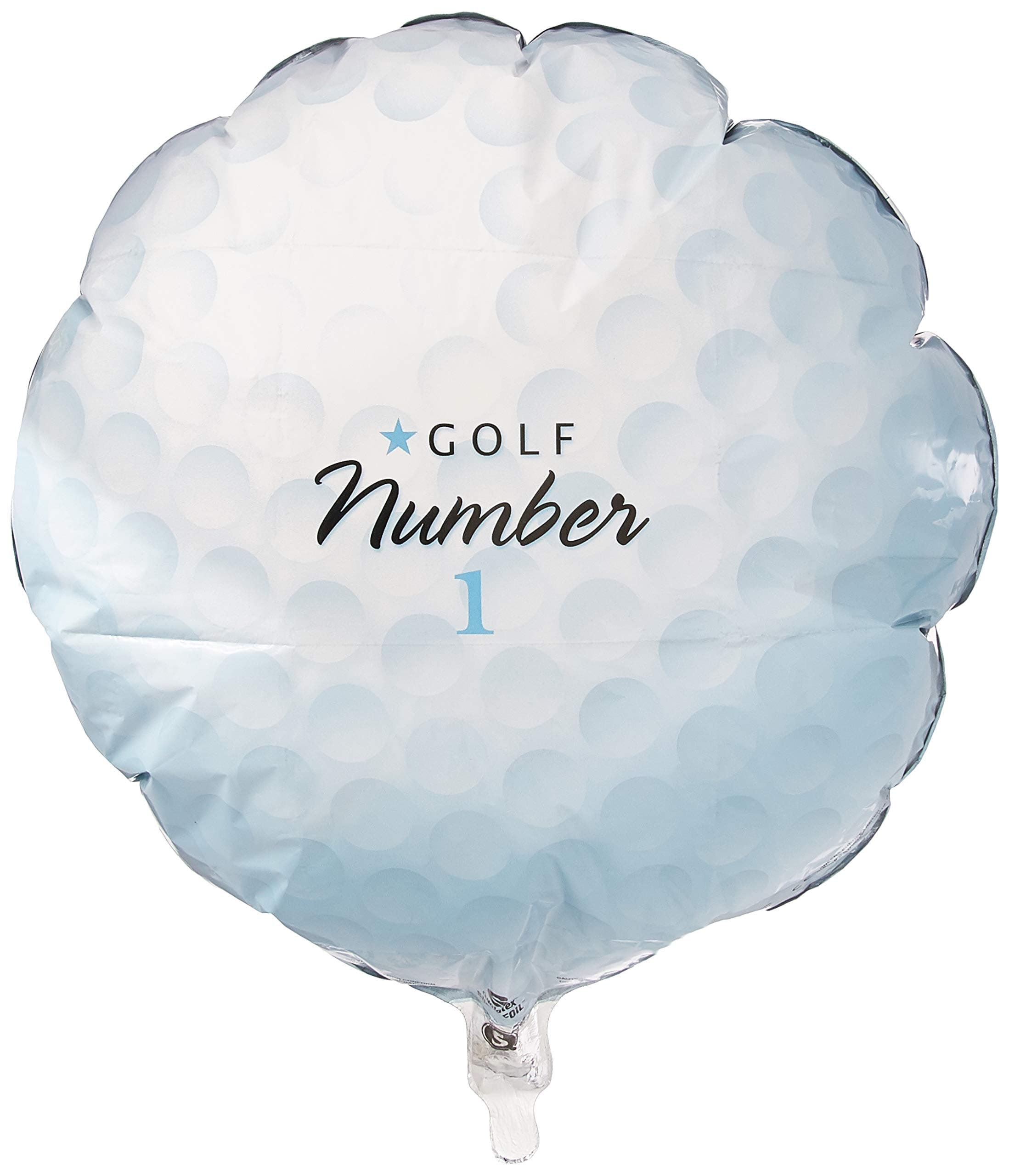 Qualatex 71600 18" Round Golf Ball Number 1 Foil Balloon 01ct, Multicolor