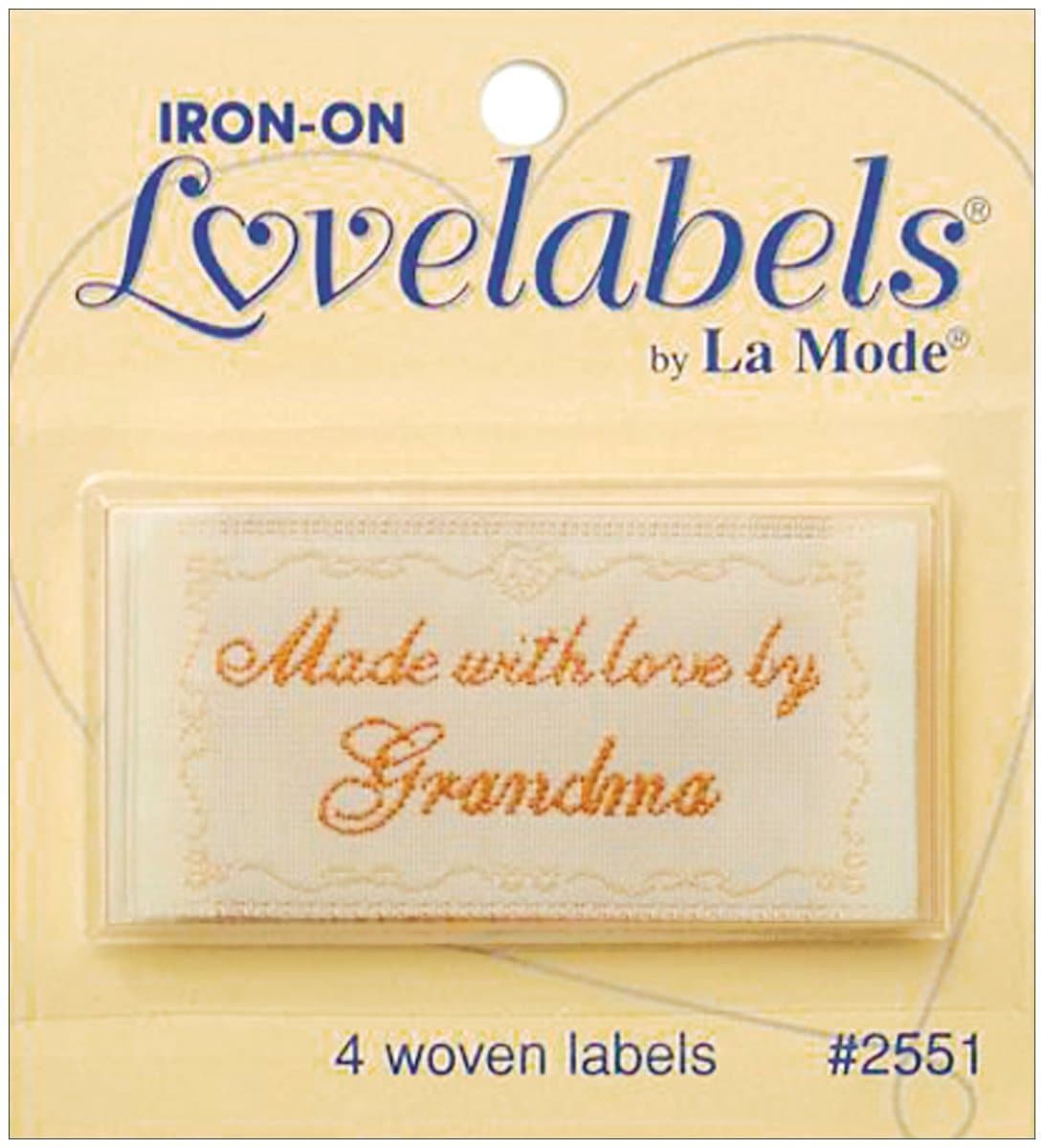 jbr2000016 LoveLabels 4/pkg Inch Made With Love By Grandma Inch
