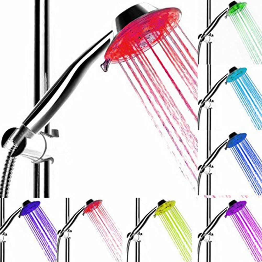 LED Shower Mousika Eyre Shower Head 7 Color Changing LED Handheld Showerhead Anti Rust and Large Amount of Water