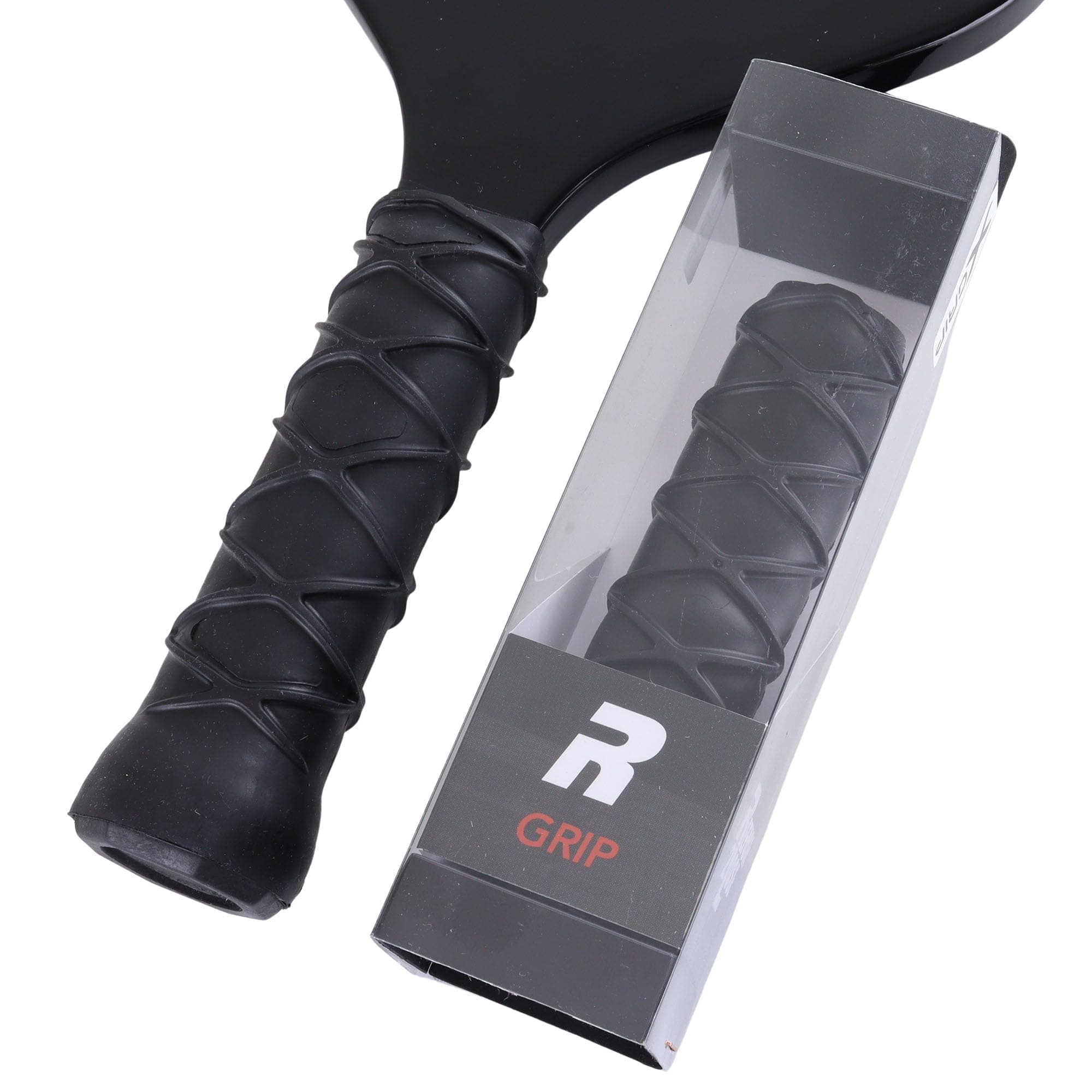 R Grip – Durable, Comfort, Anti Slip and Super Absorbent – Easy to Install on Paddle Tennis or Pickleball Handle (Black)