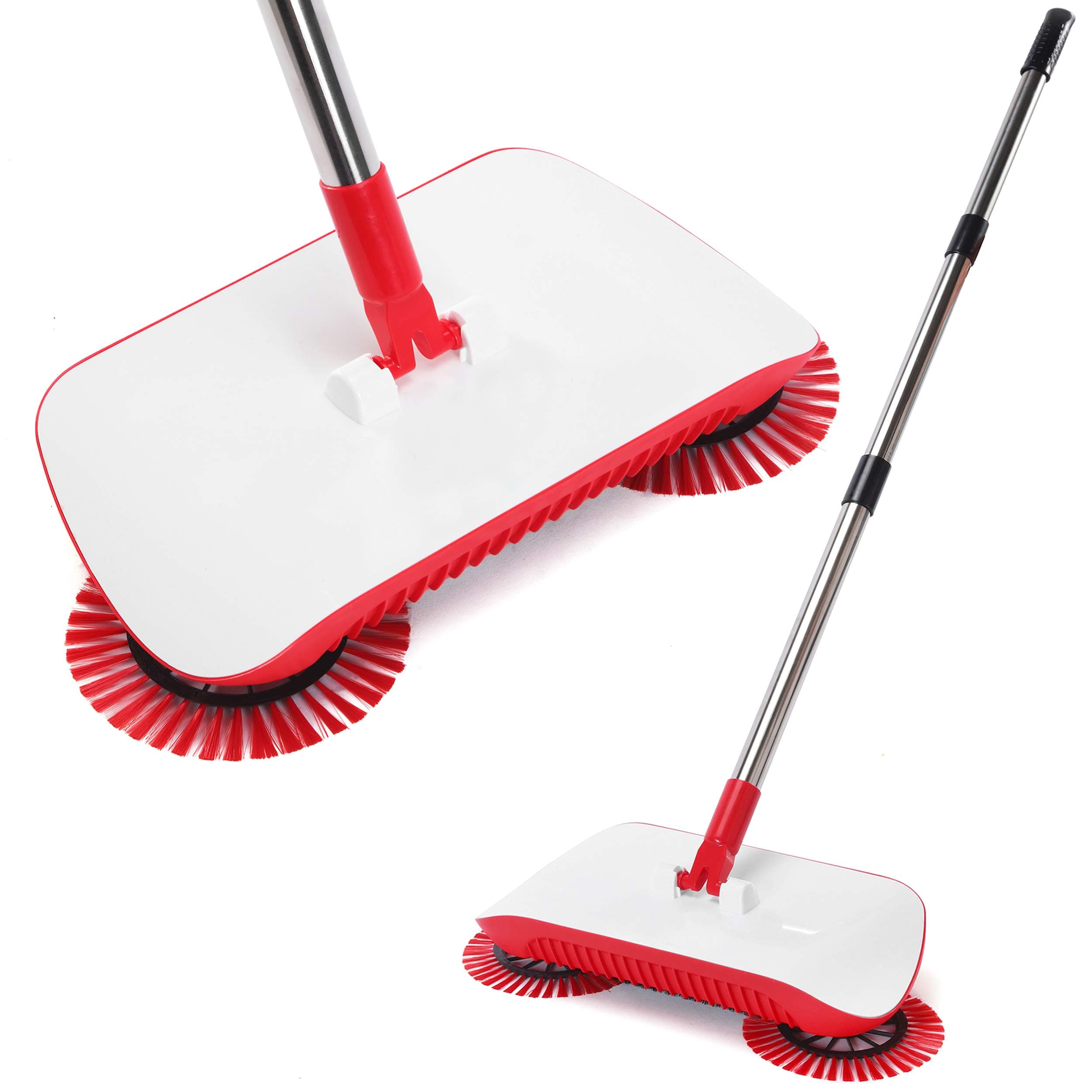Spinning Cordless Push-Power Broom 3 in 1 | 360 Degree Rotating Cleaning Sweeper Tool | Lightweight, Non-Electric, Safe, Easy to Use | Scrub + Sweep + Dustbin All in One!