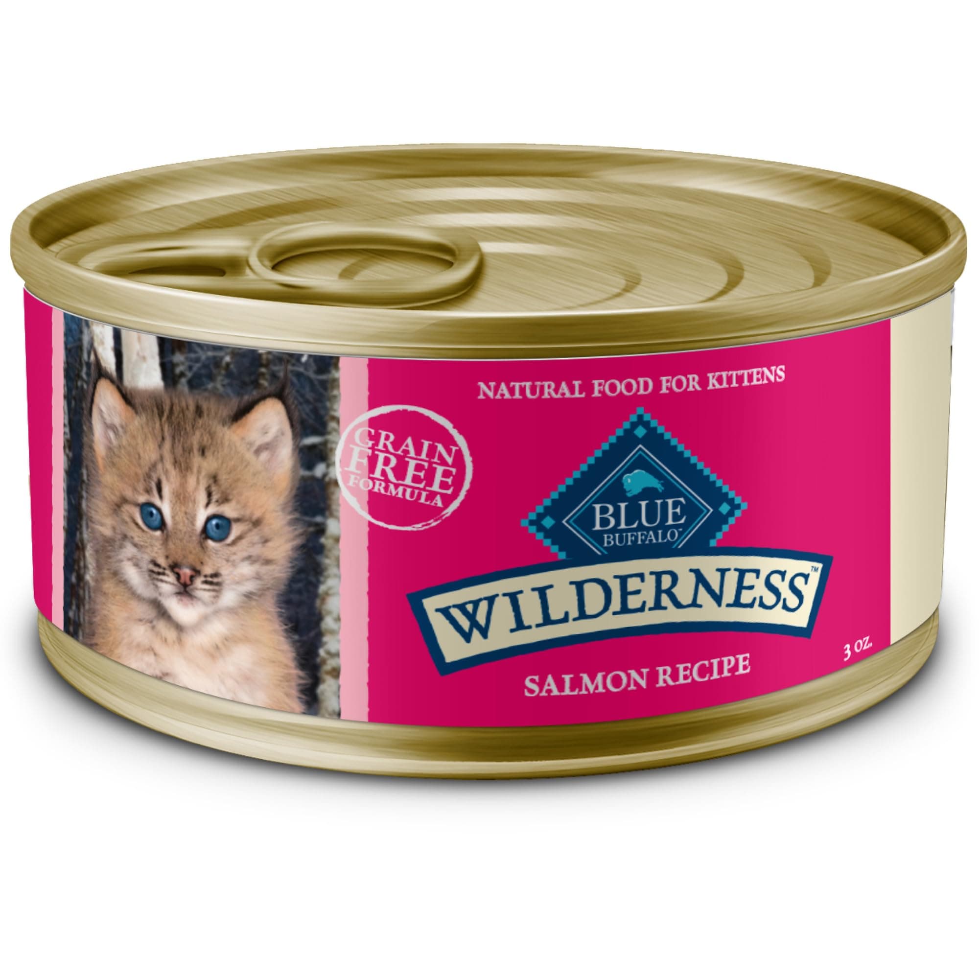 Wilderness Natural High Protein Grain Free Wet Food for Kittens, Salmon Pate, 3-oz, 24 Count