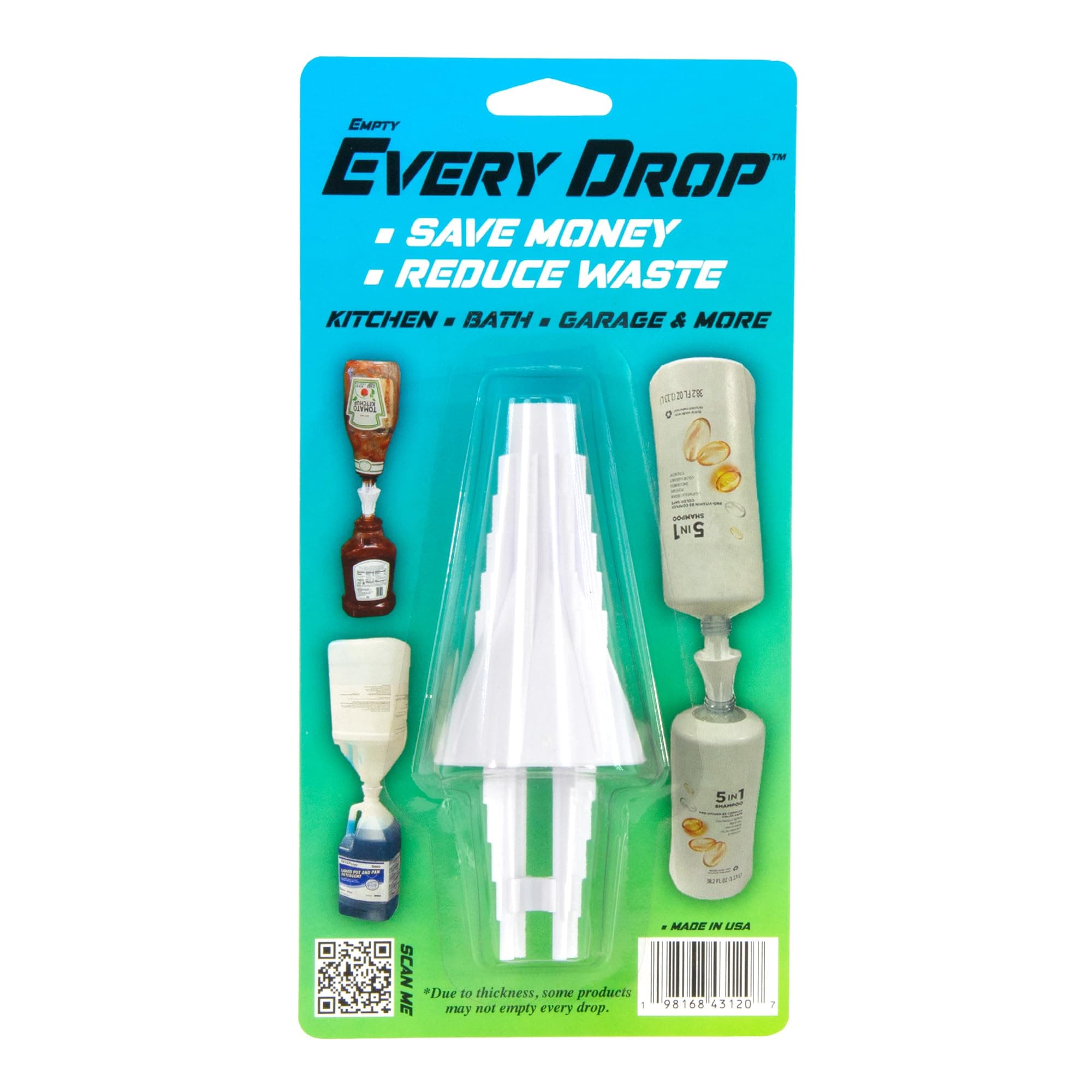 JCK InnovationsThe Last Drop - Universal Bottle Emptying Tool - Kitchen Bath Garage & More - Any Bottle and Any Size