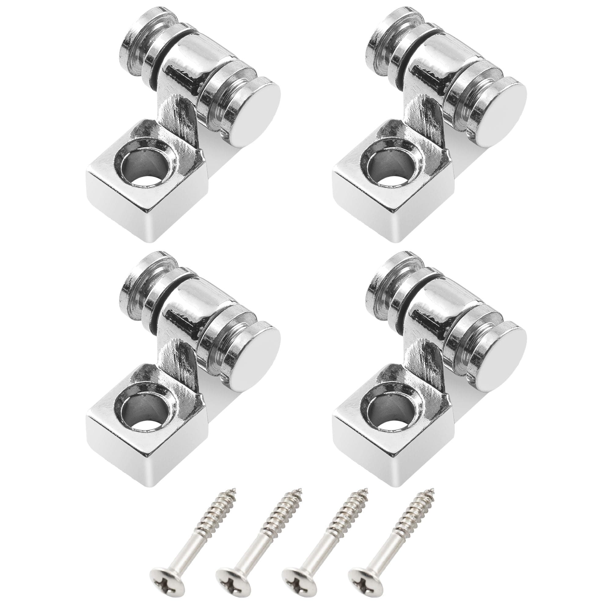 Musiclily Guitar Roller String Trees Guides String Retainers for Strat Tele Style Electric Guitar, Chrome(4 Pieces)